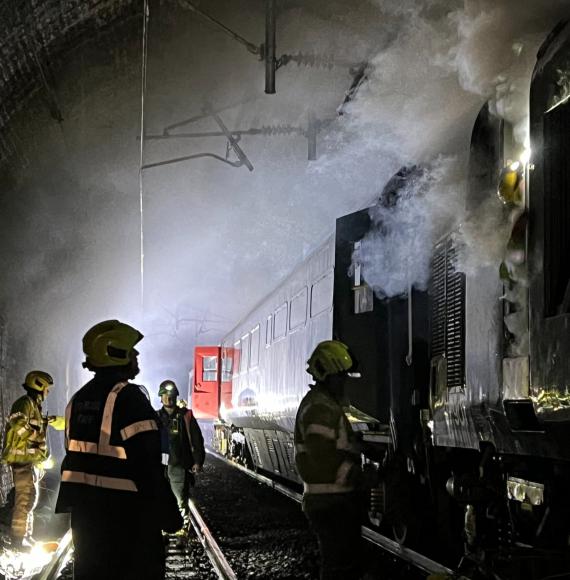 Network Rail image of emergency response training at Sutton Coldfield station in the West Midlands