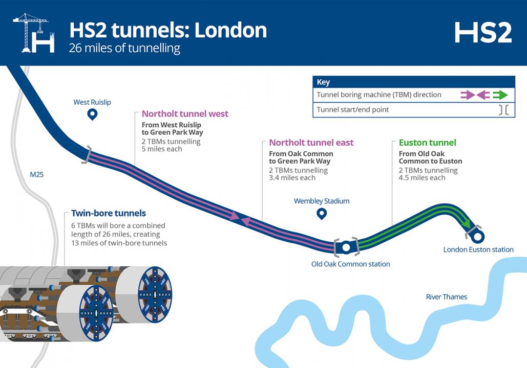 HS2 tunnel map