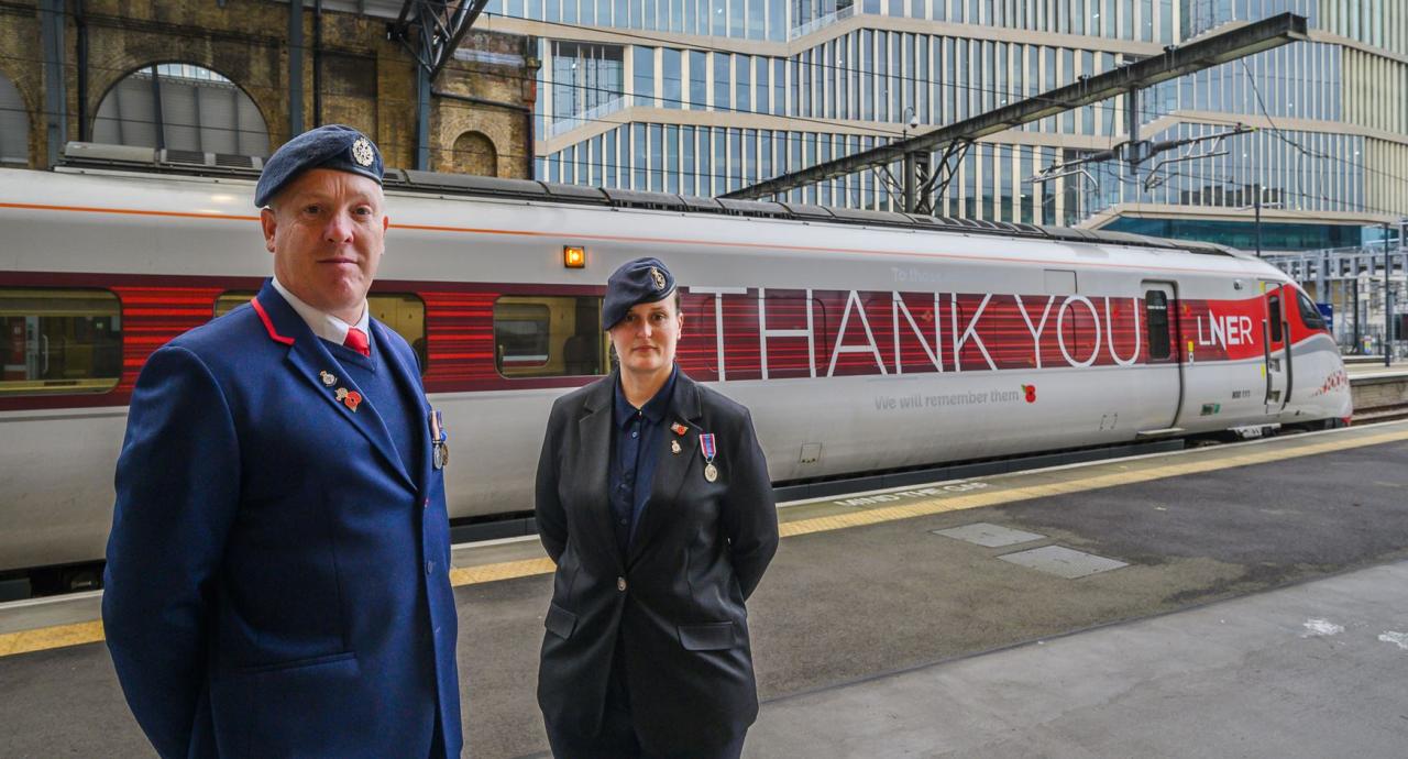 Officers with Thank you Train