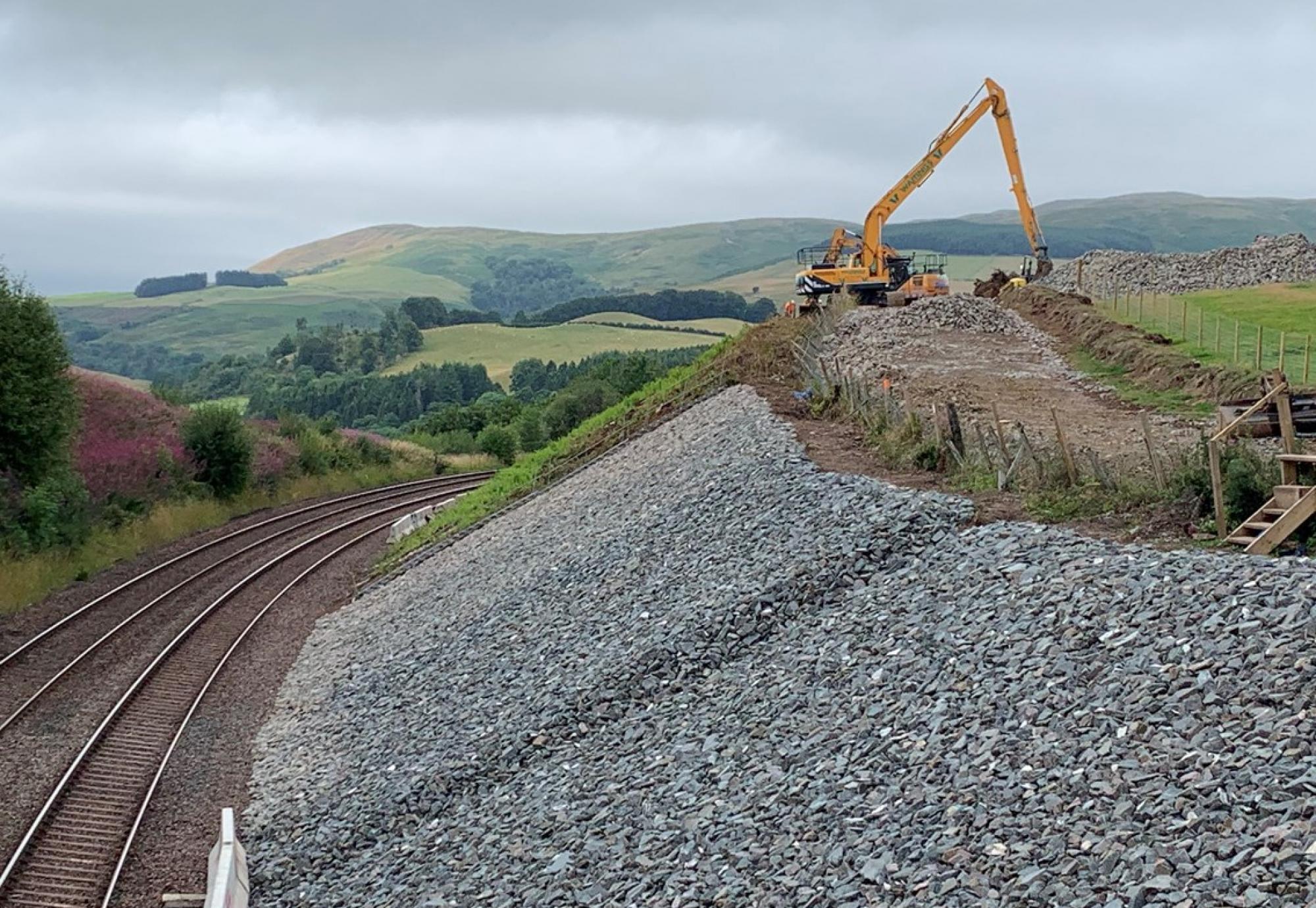  8m Embankment Works Bring Stability To Dumfriesshire Railway Line 