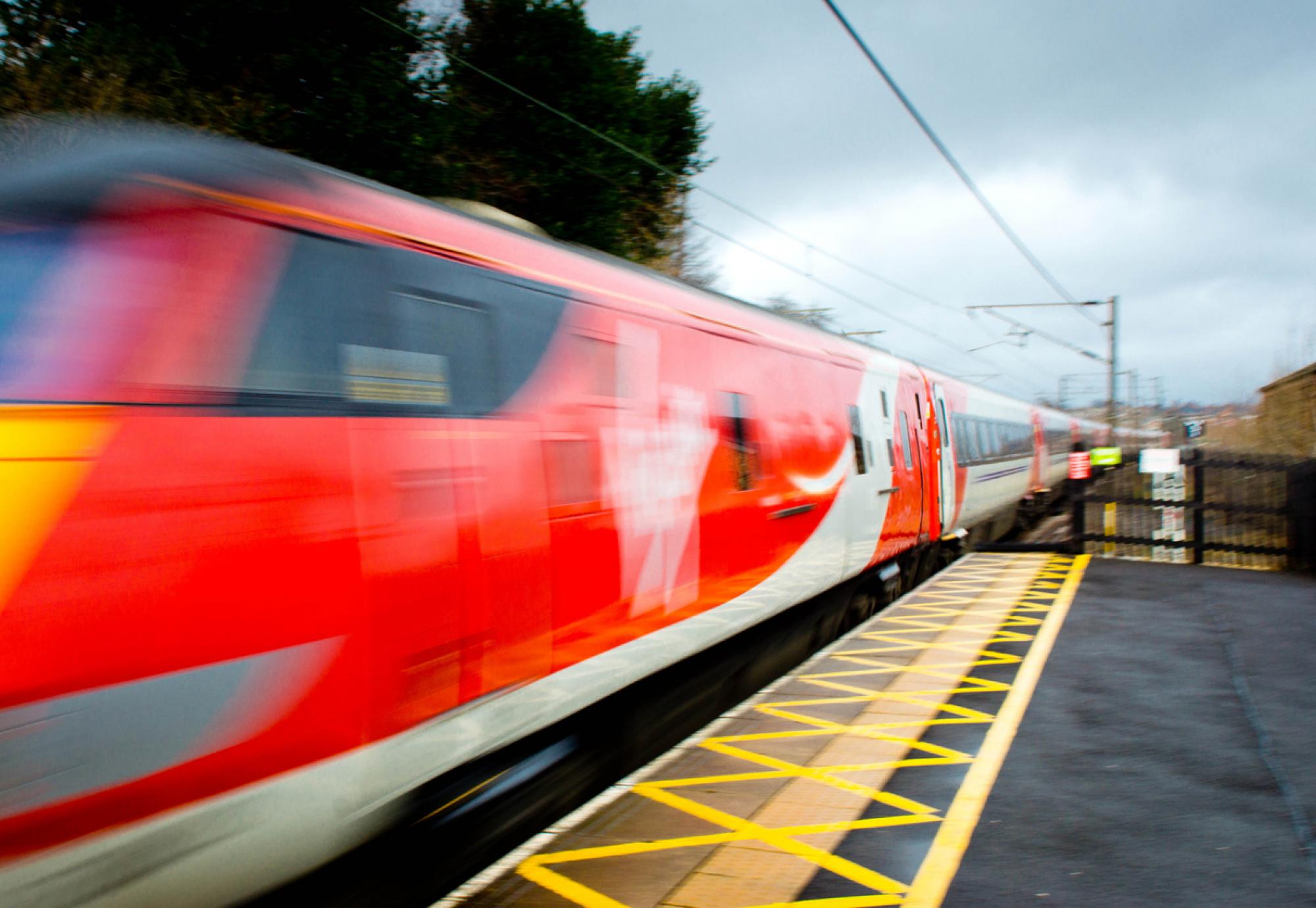 Virgin train going through Chester le Street