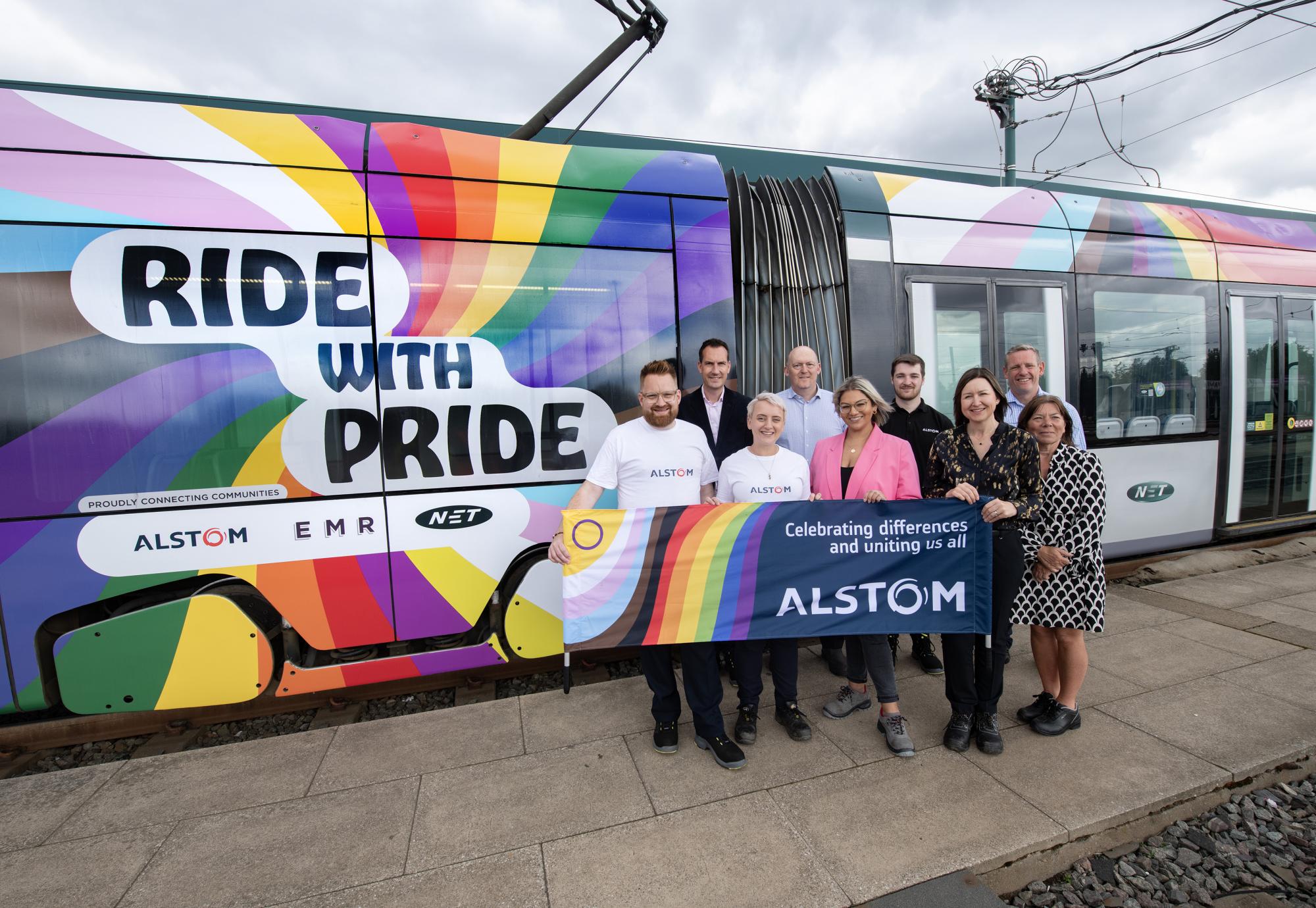 Alstom staff with 'trambow'