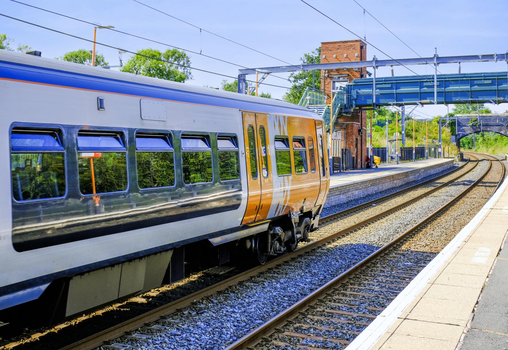 Electrified train in England