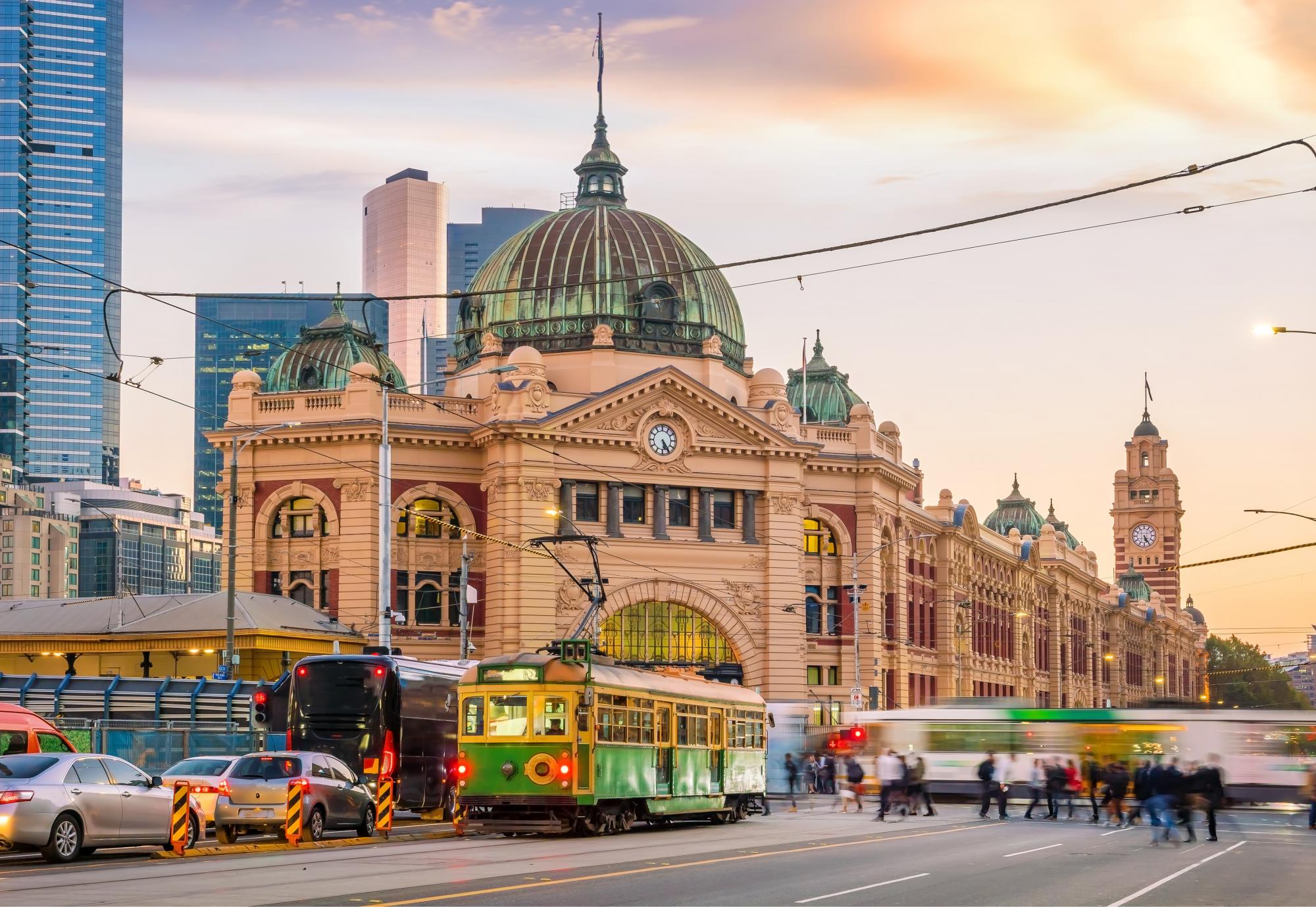 Tram in Melbourne city centre