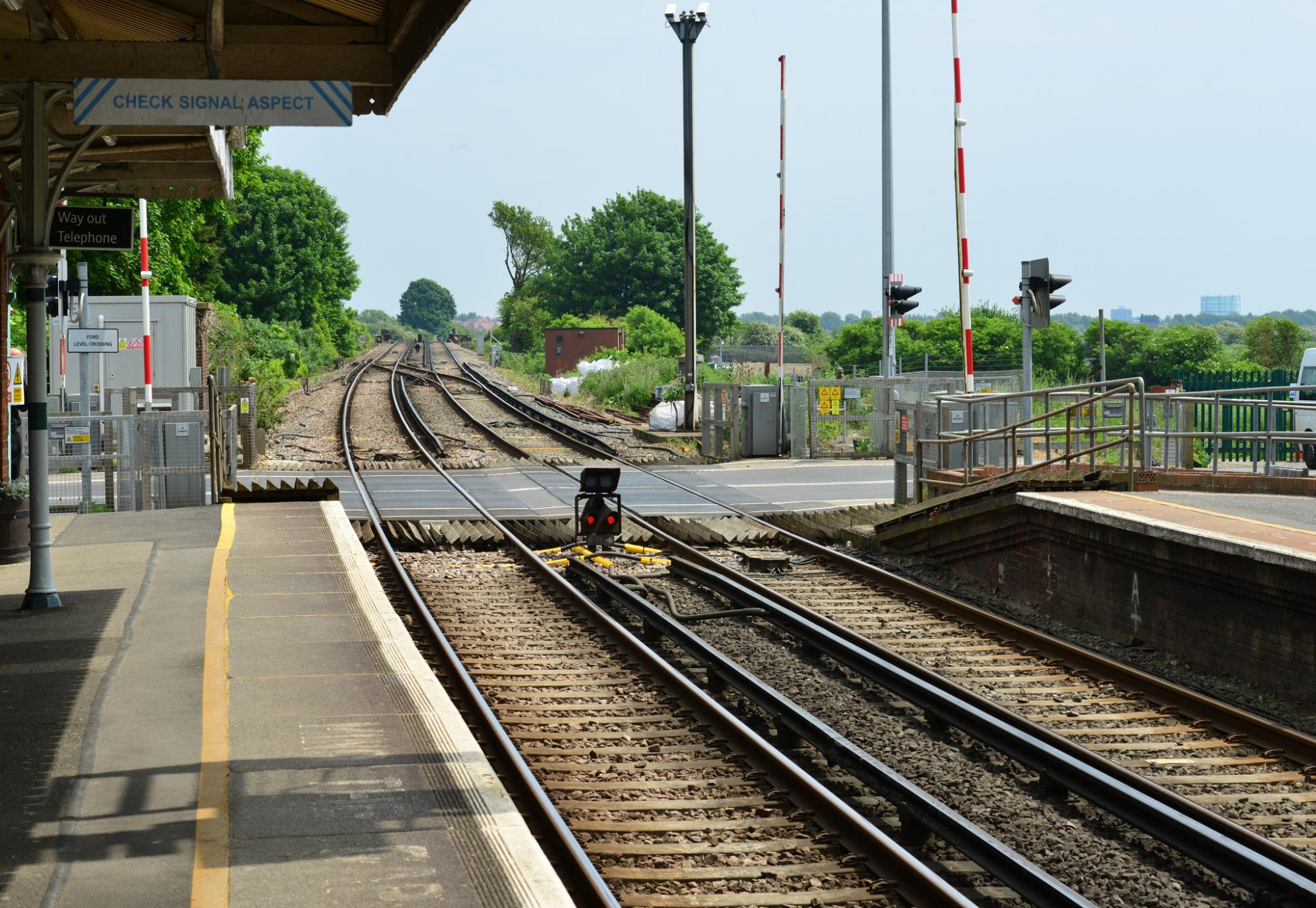 Rail crossing near station