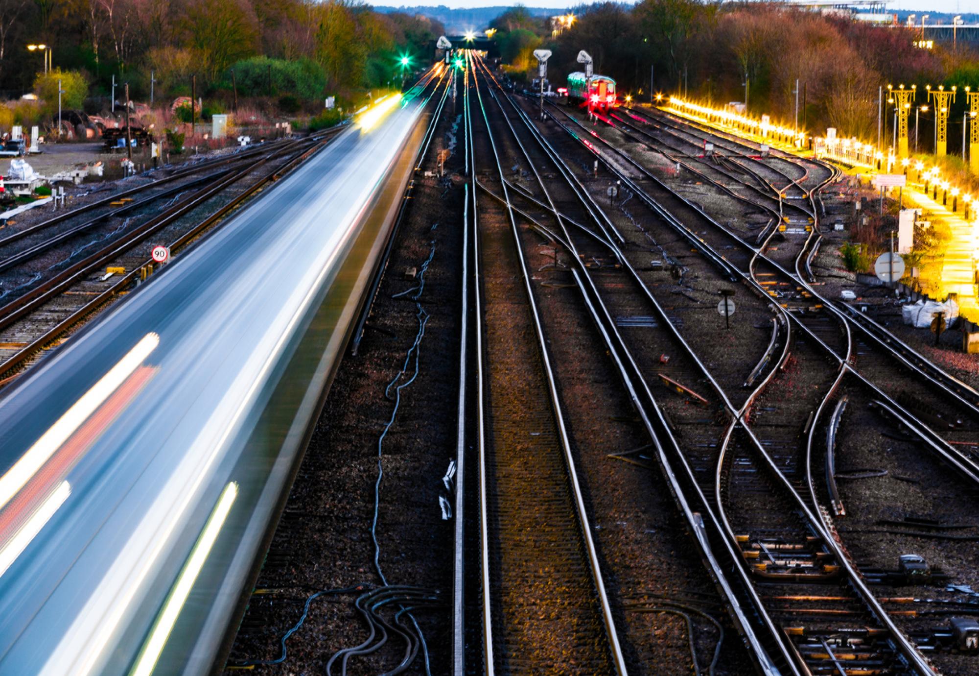 A train and tracks