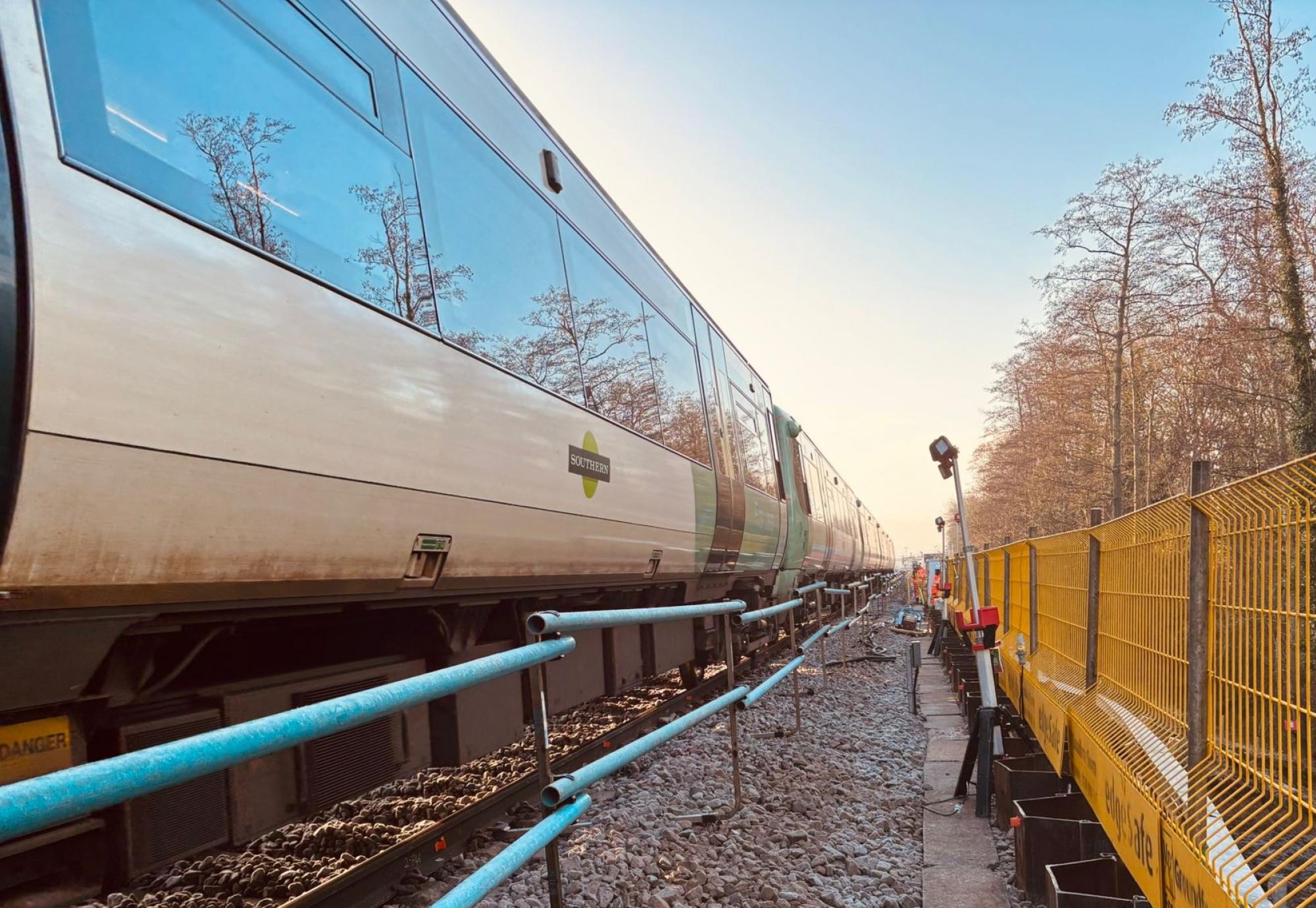 Southern Train passes landslip repair