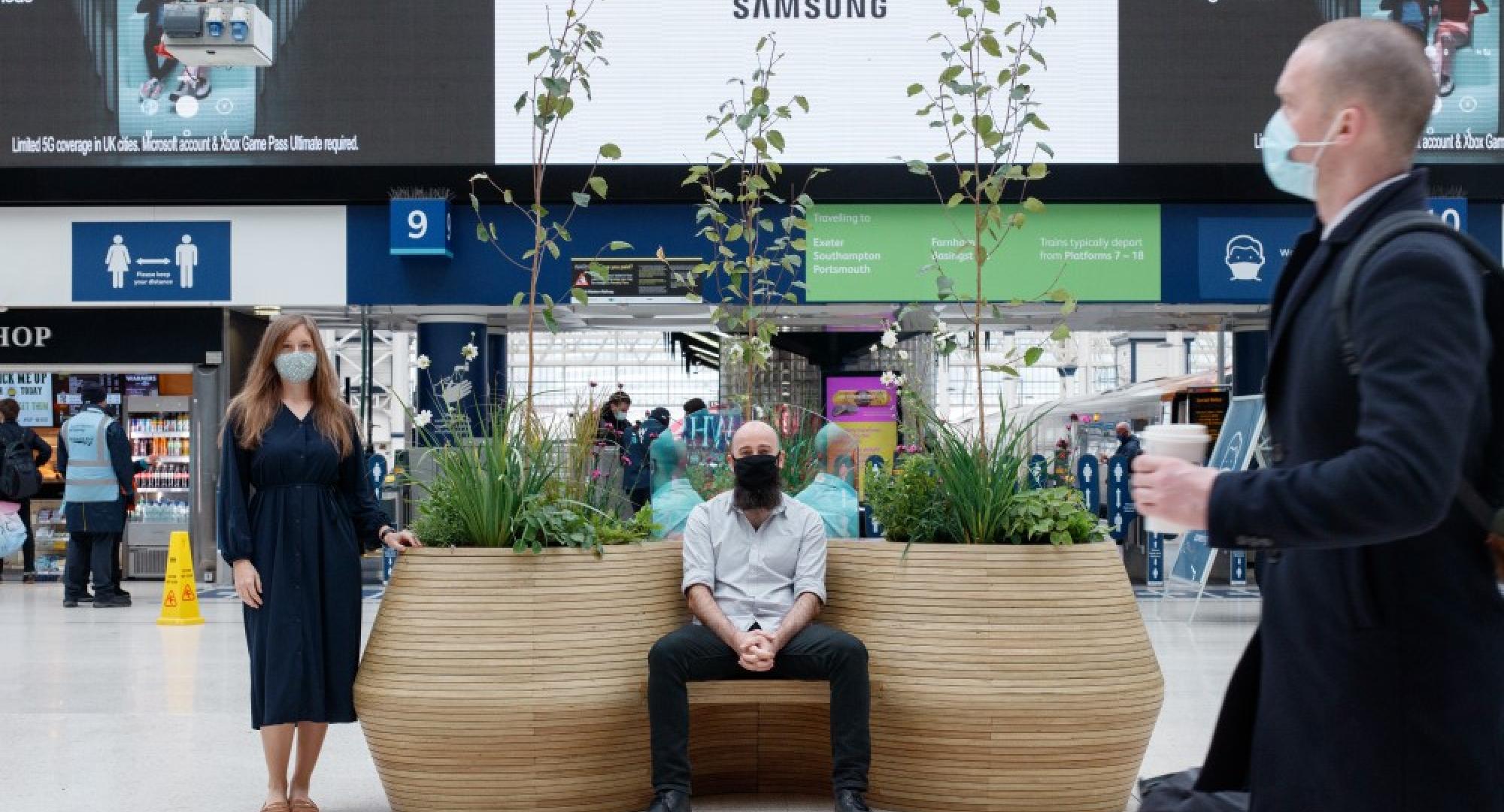 Nick Tyrer and Victoria Philpott have brought together seating and striking planting through a design that offers a spatial experience while remaining functional and comfortable.