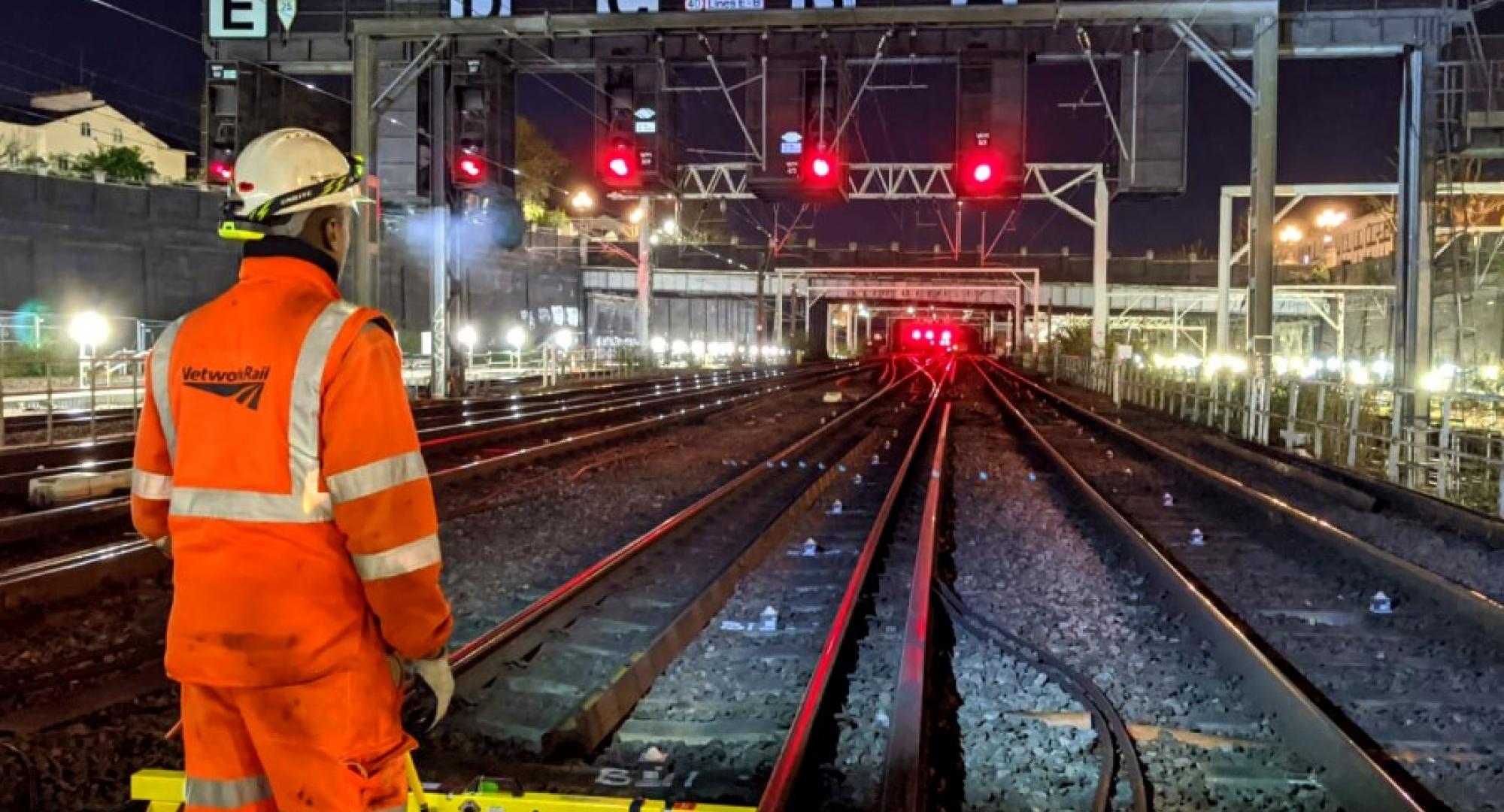 Worker on Euston track 