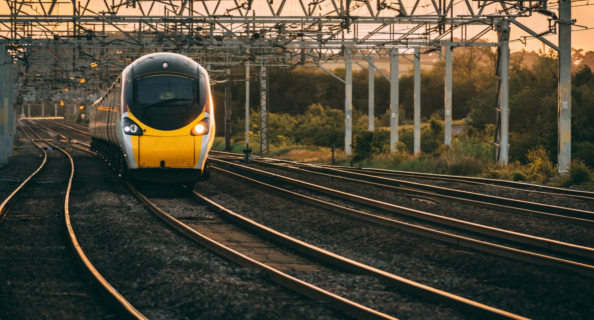 Pendolino train in the late afternoon sun