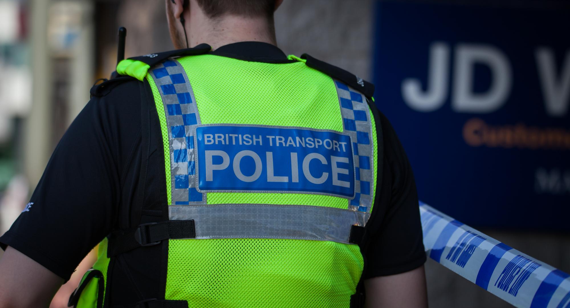 Back of a British Transport Police officer