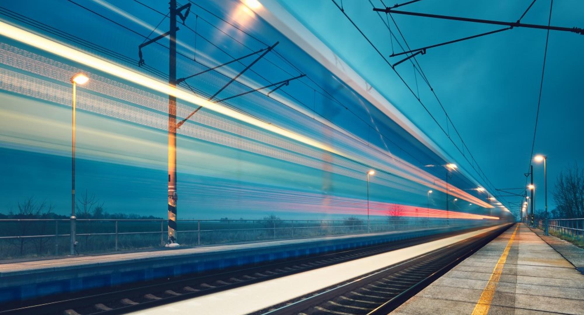 Train travelling at High Speed 