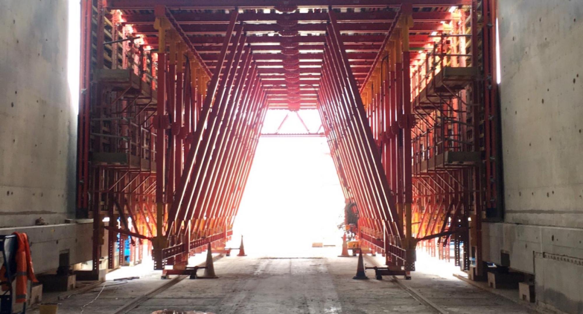 Inside the concrete structure at Werrington