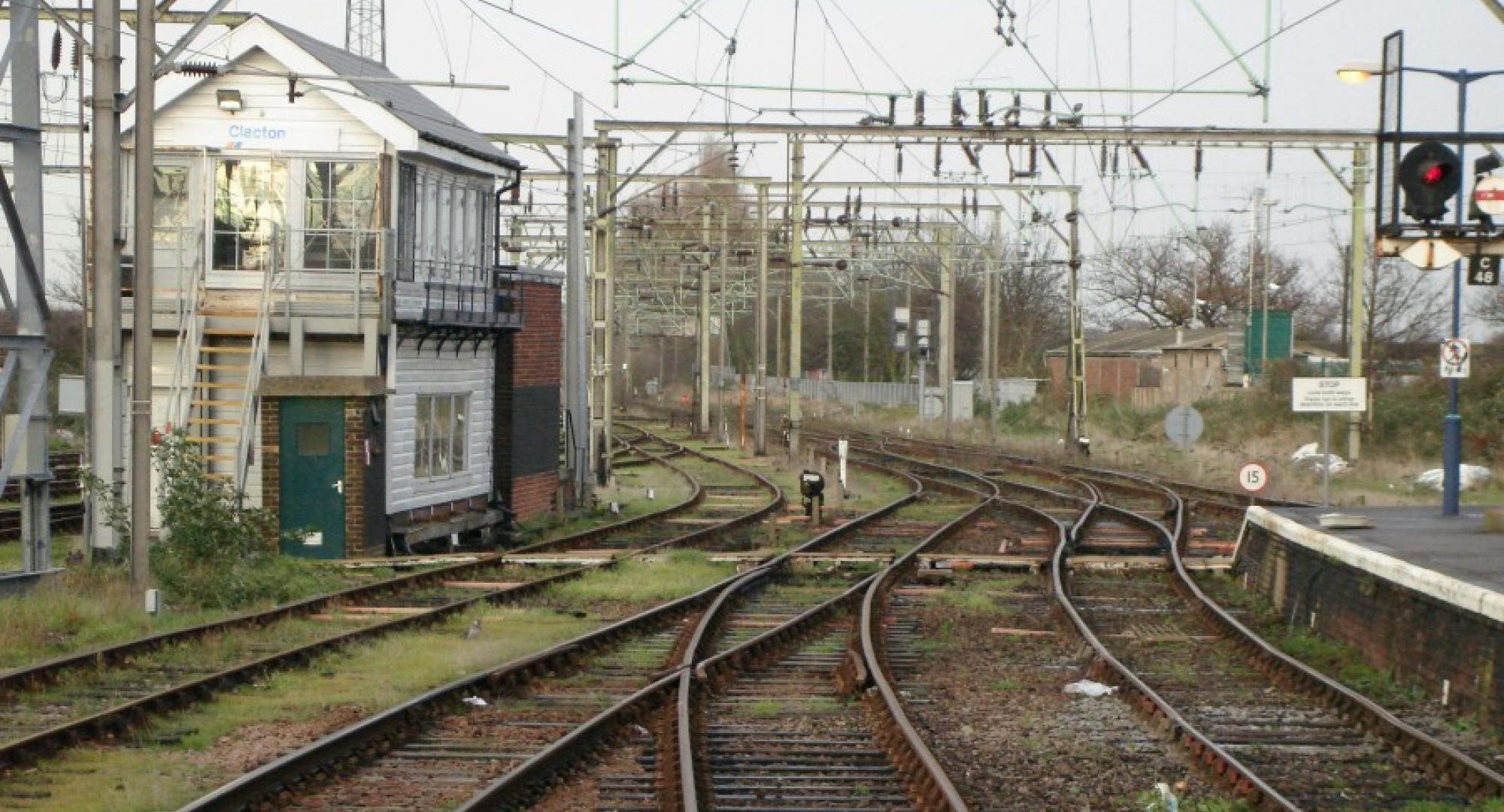 Clacton signal box with points