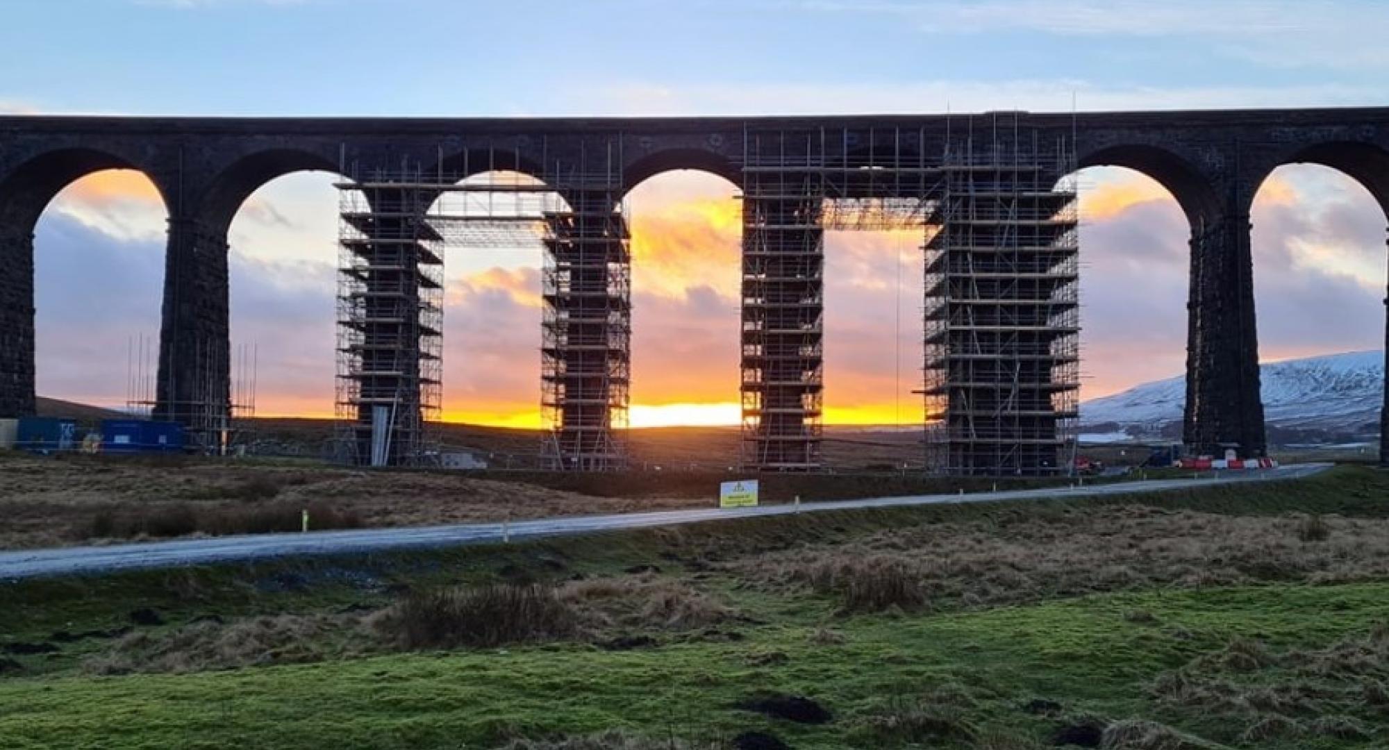 Ribblehead viaduct sunset Jan 2021