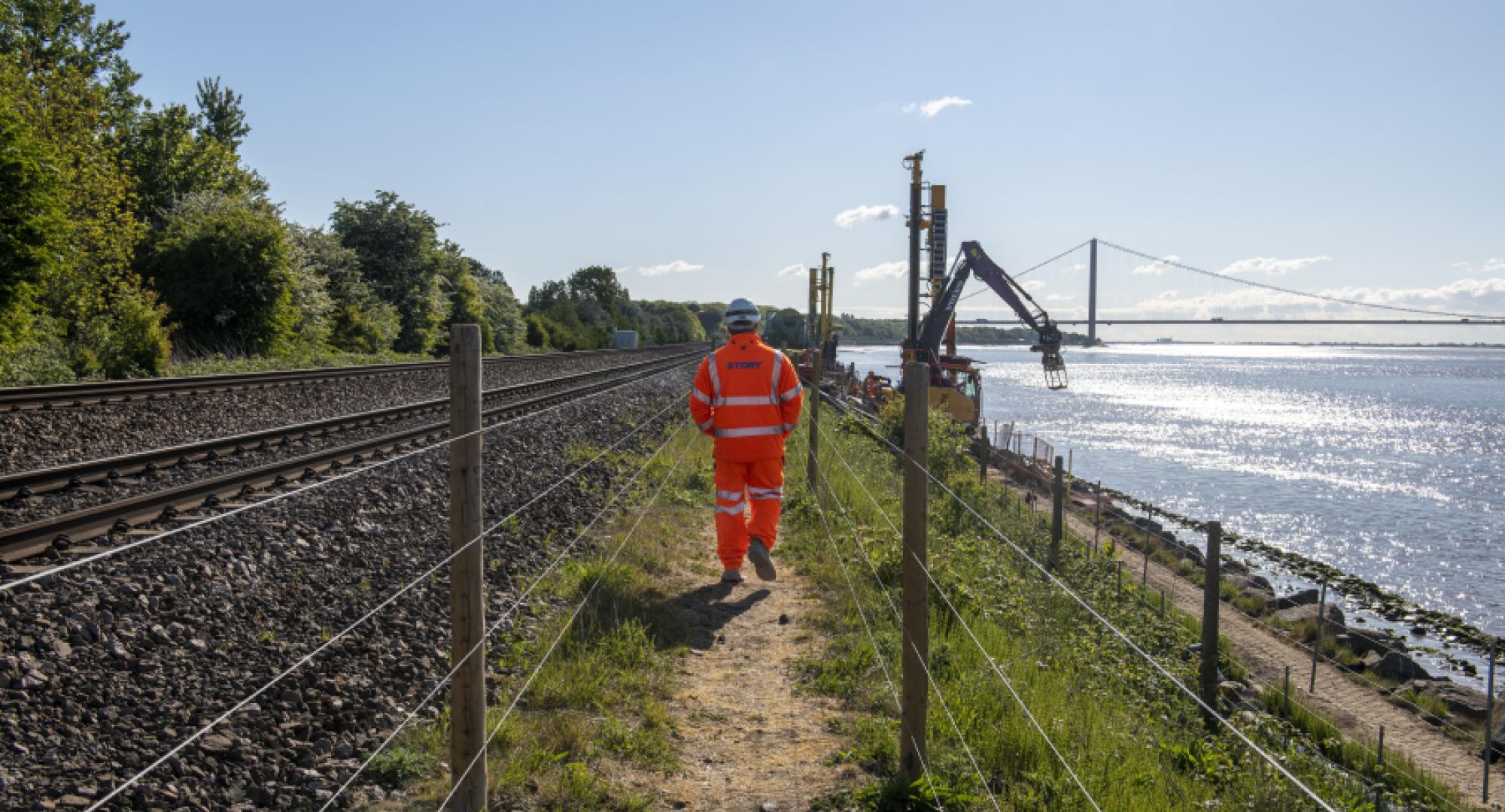 rail worker working on the track 