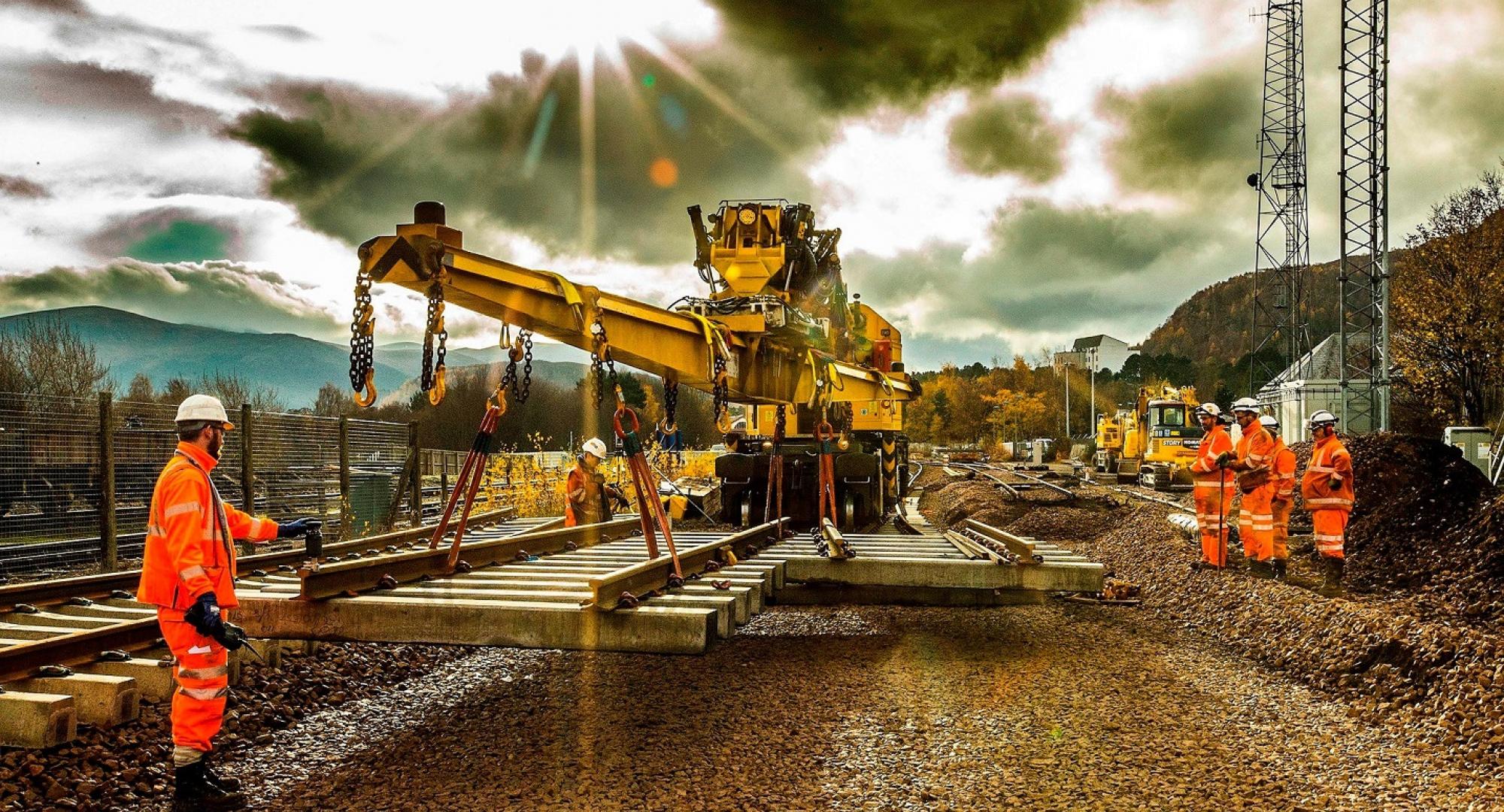 Network Rail engineers working on the tracks