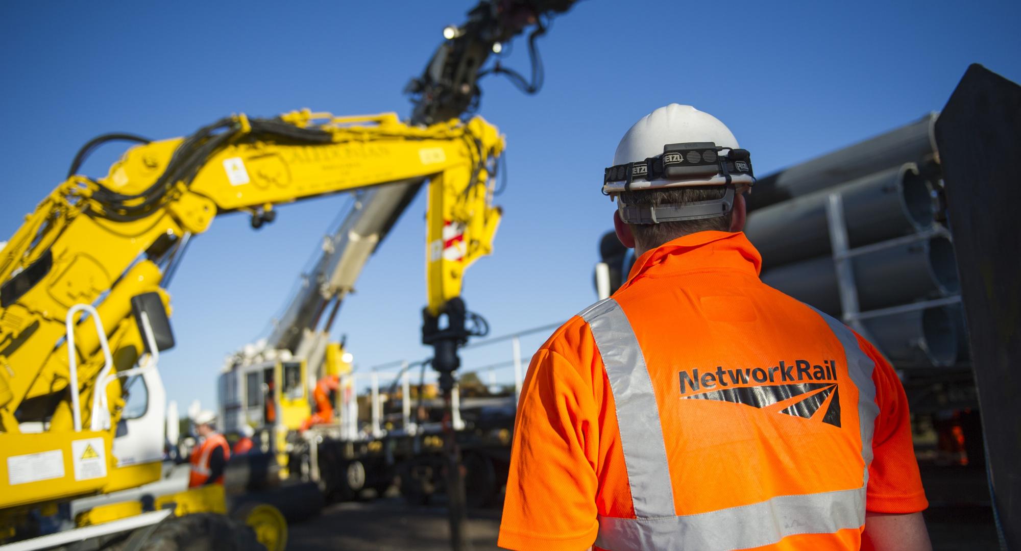 Network Rail engineer on site of a major project