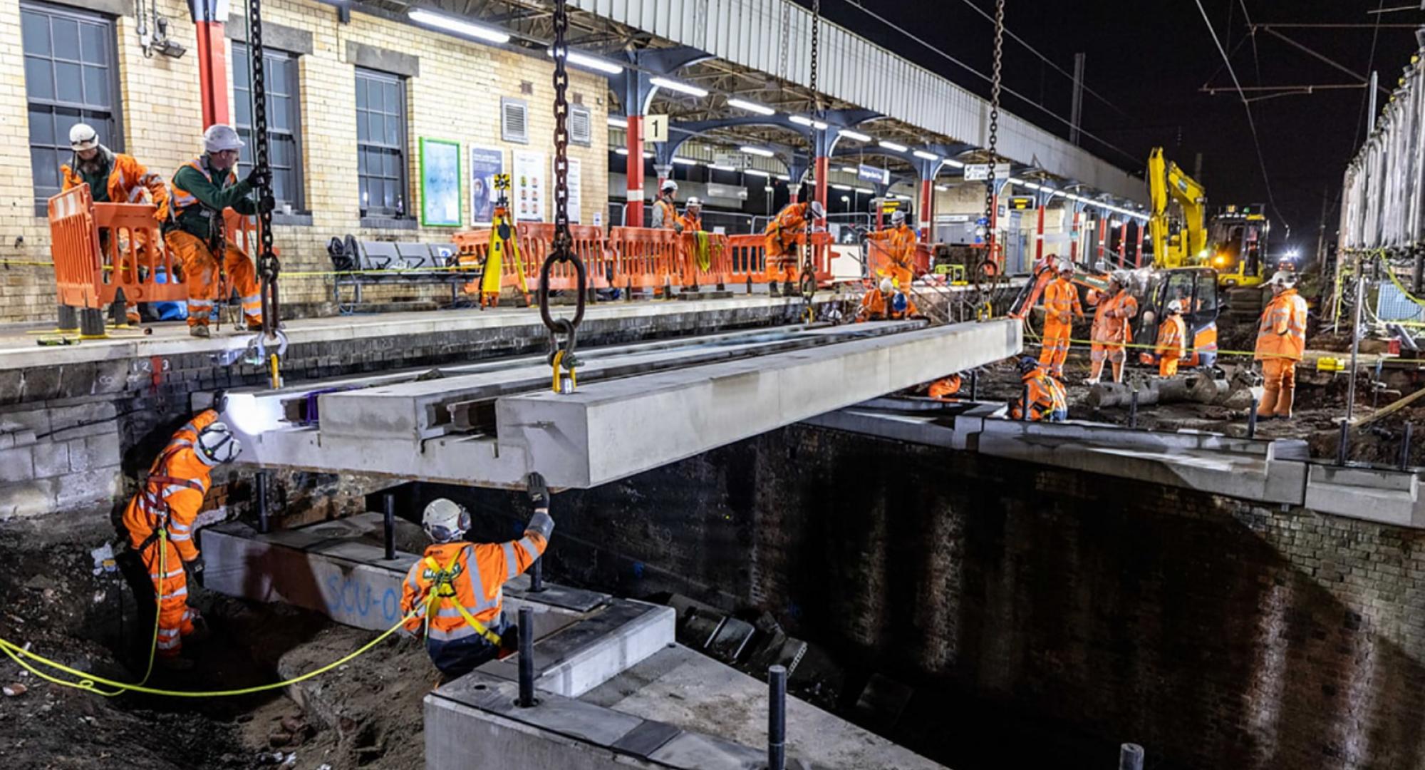 Bridge decks replaced at Warrington Bank Quay station