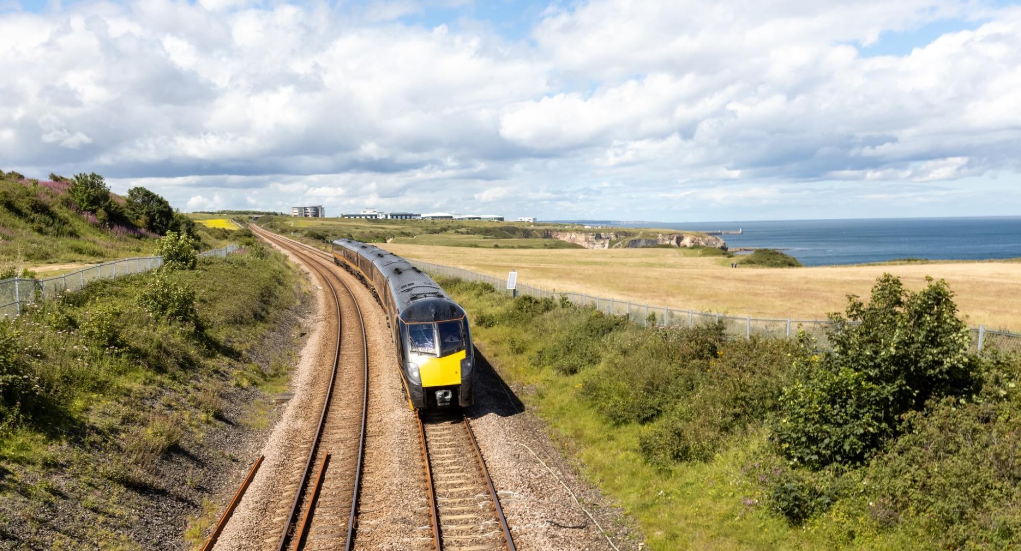 Train running on a non-electrified part of the East Coast Mainline