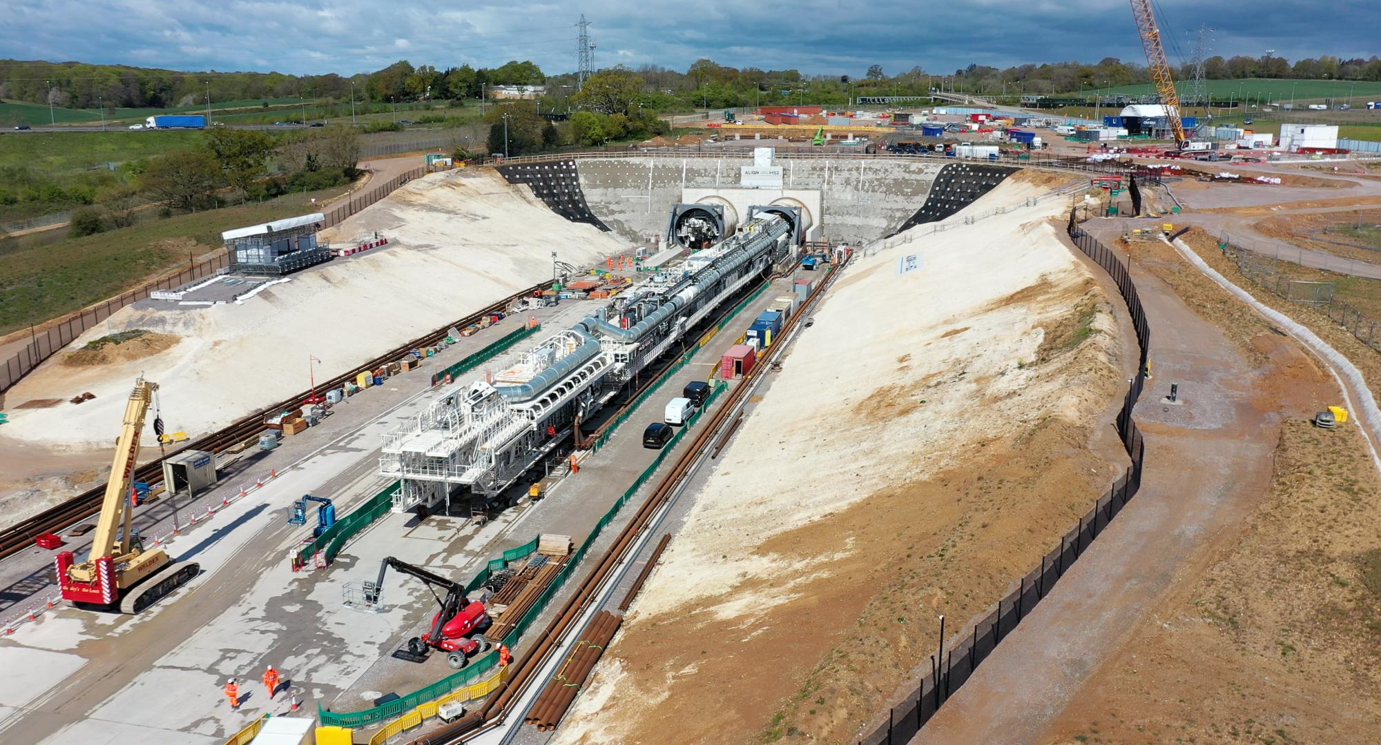 HS2 tunnel boring machines on site