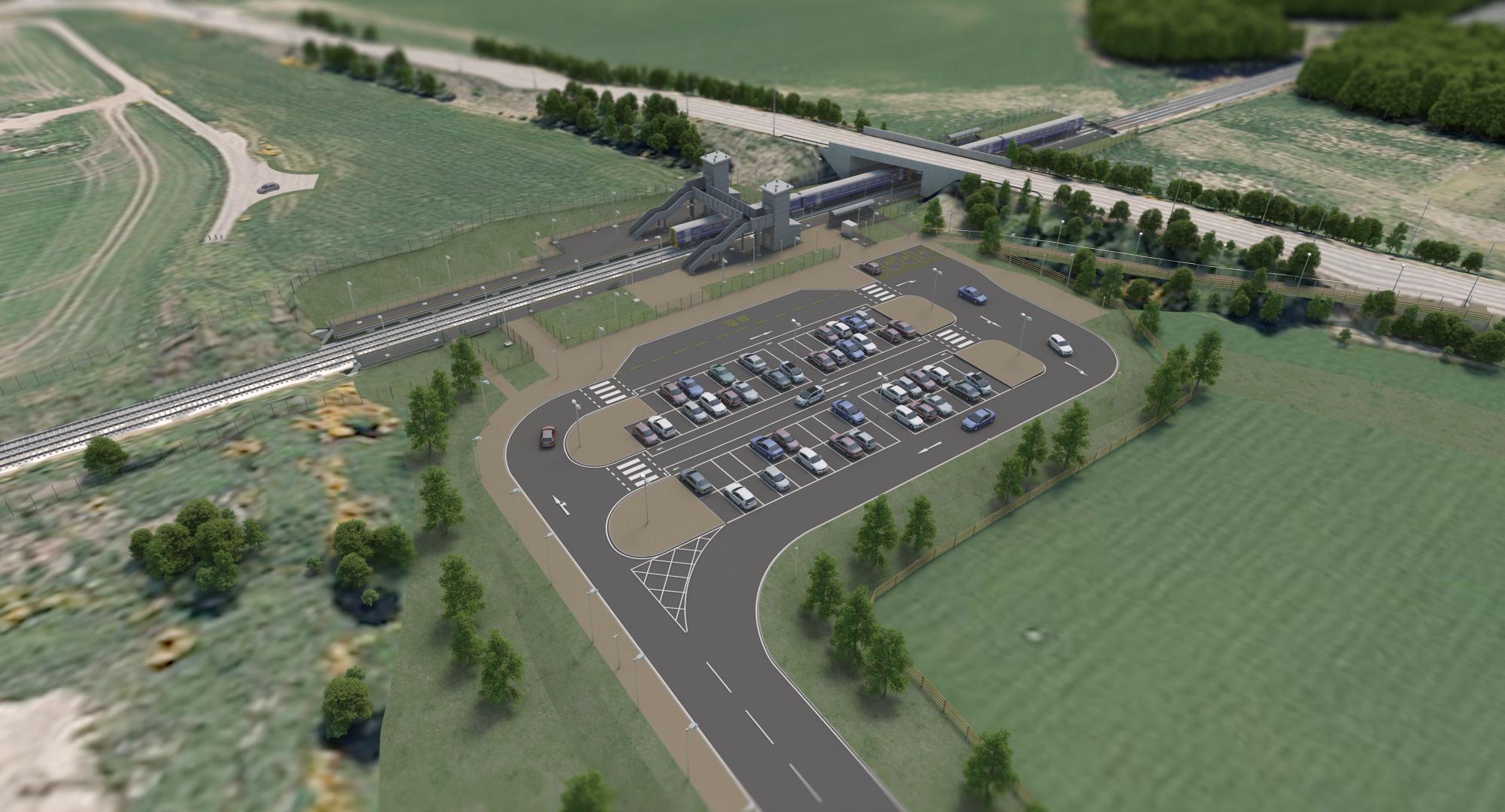 Artist impression of the new Inverness Airport station