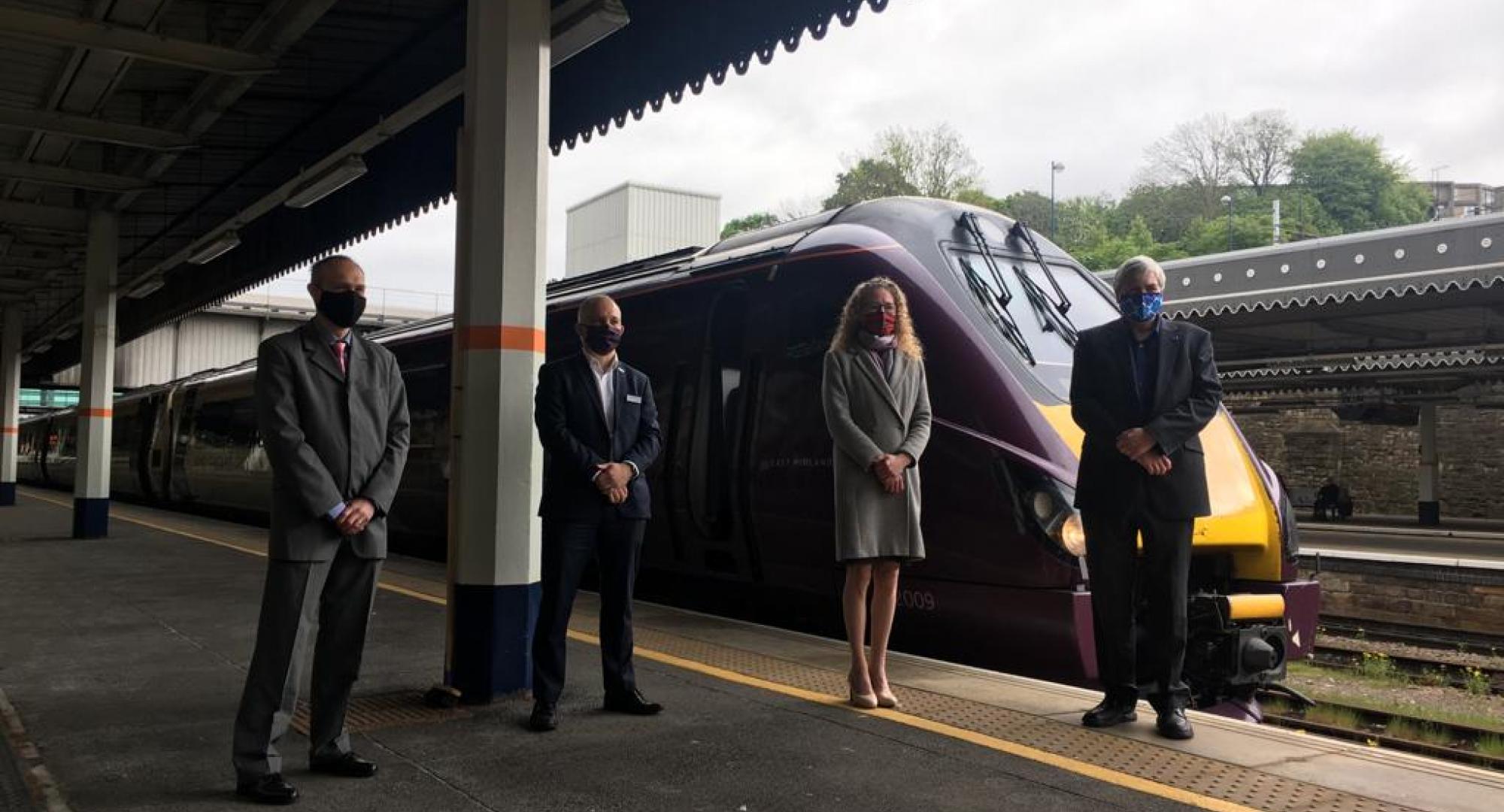 EMR train at Sheffield station