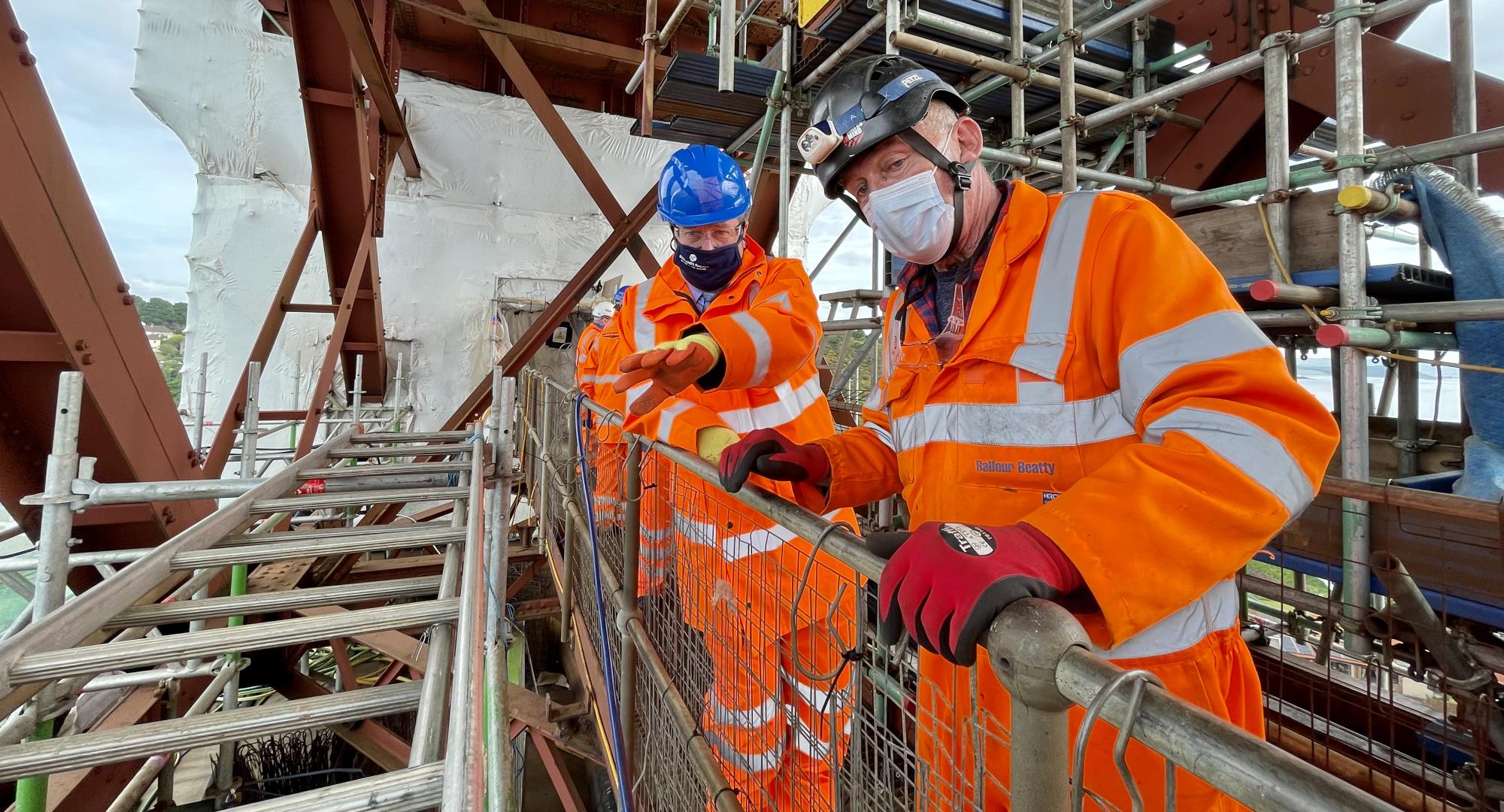 Scottish Transport Minister Graeme Dey on the North Queensferry approach span