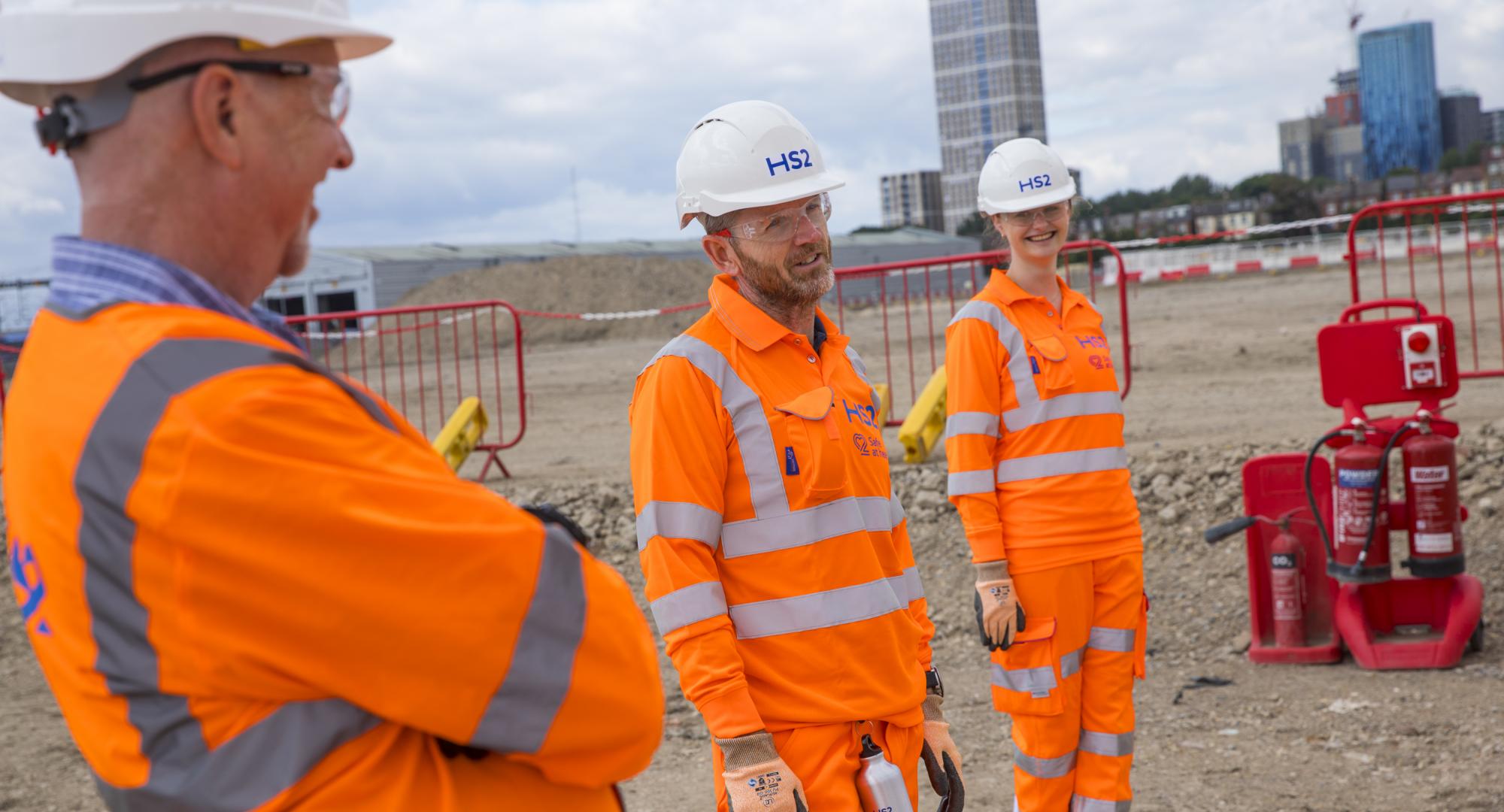 Workers on site at HS2