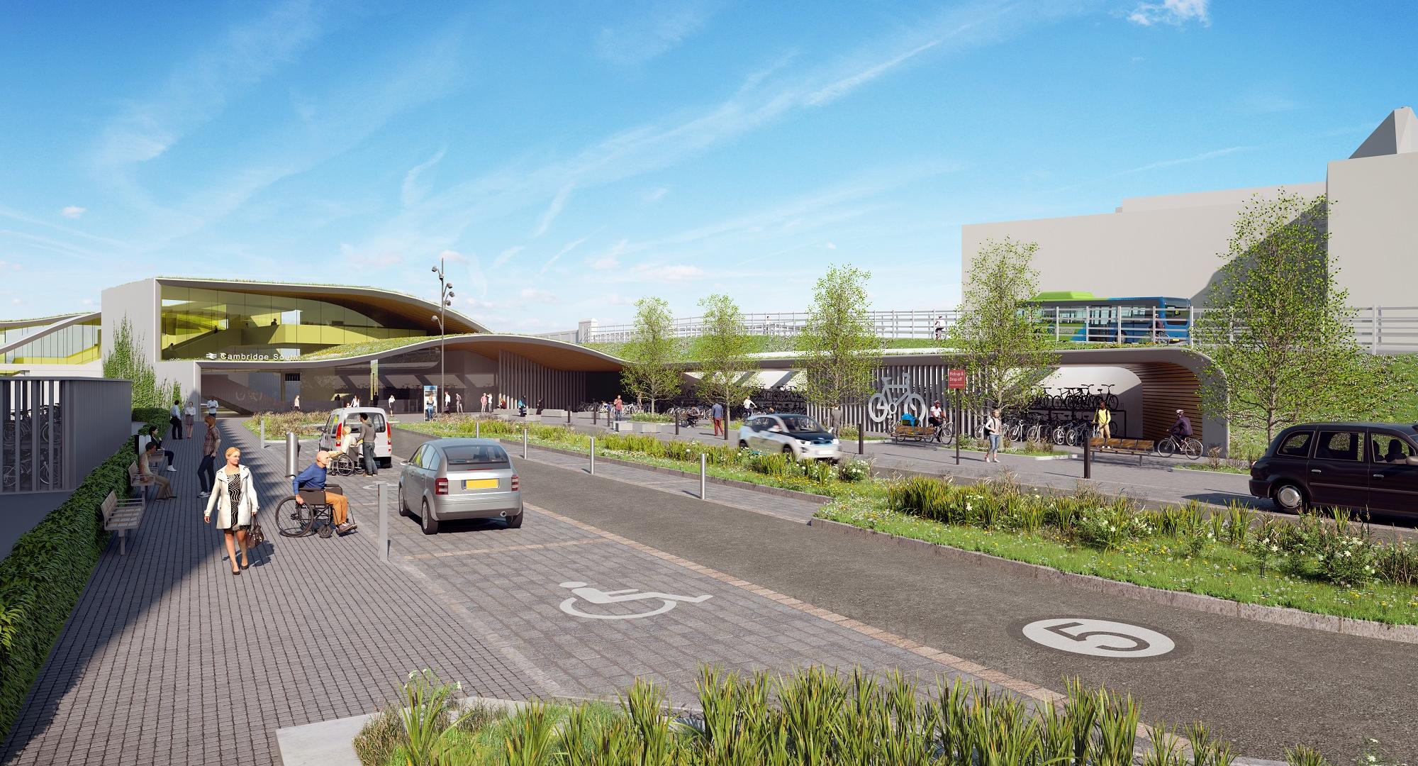 Artist's impression of the proposed Cambridge South station