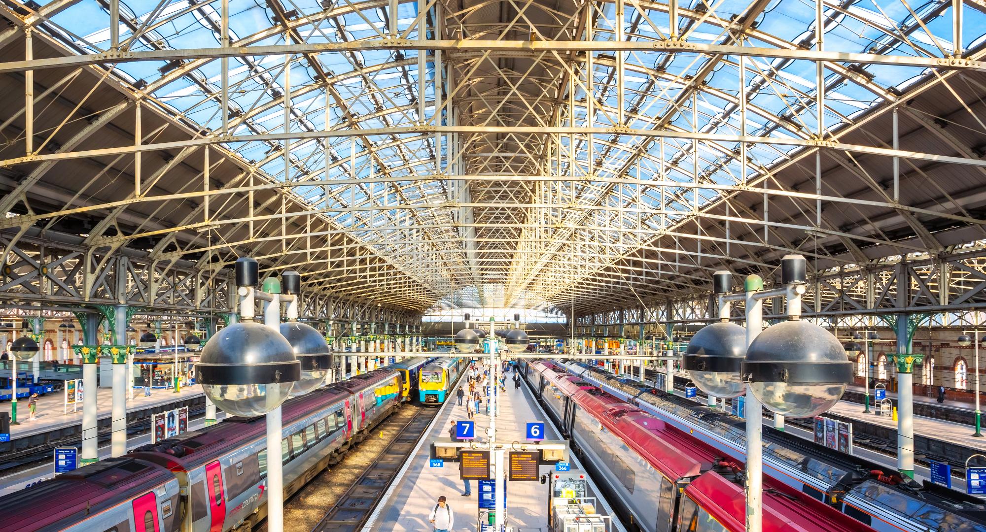 Train station in Manchester, UK