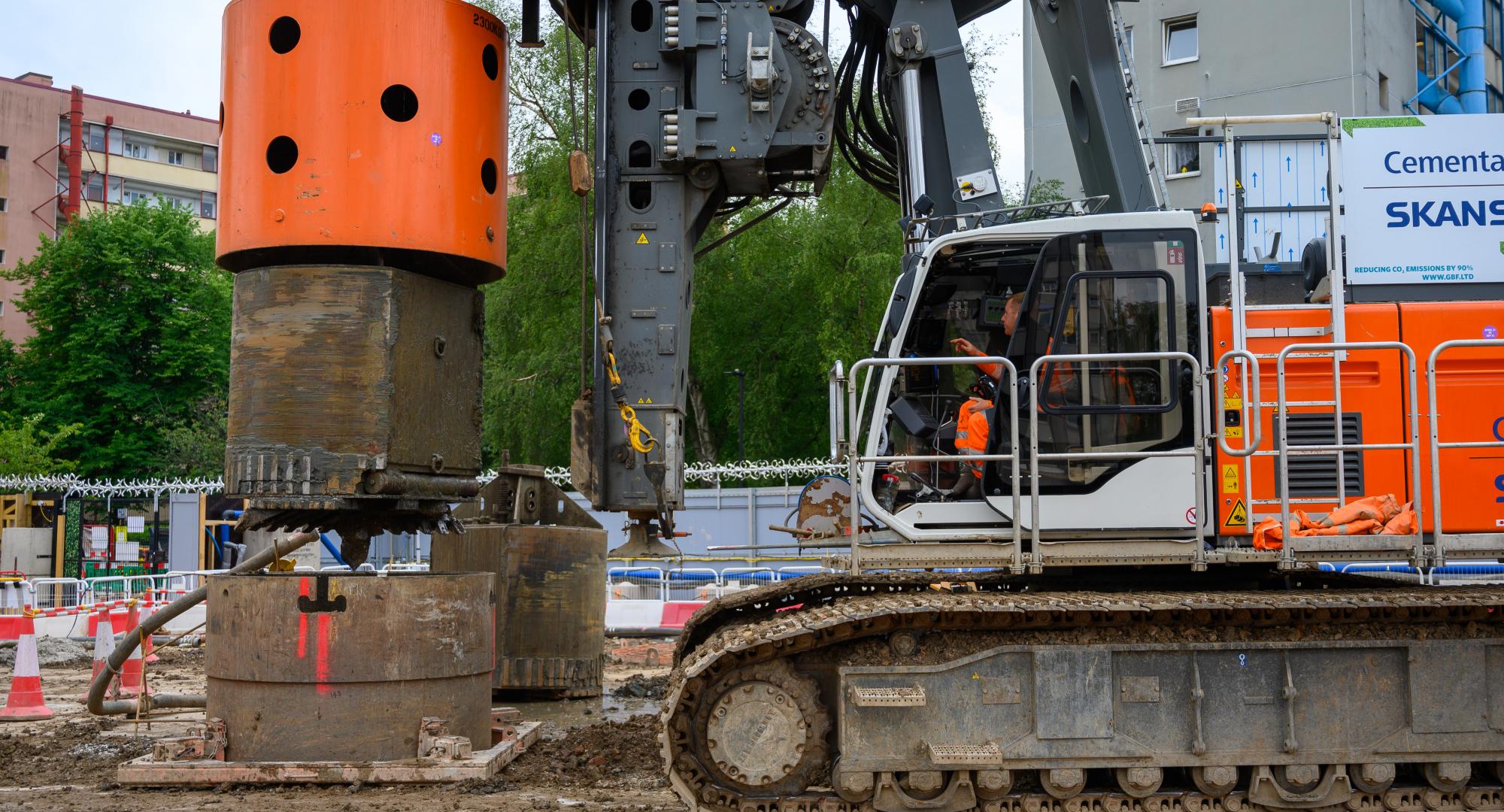 HS2 Piling Rig running on HVO fuel