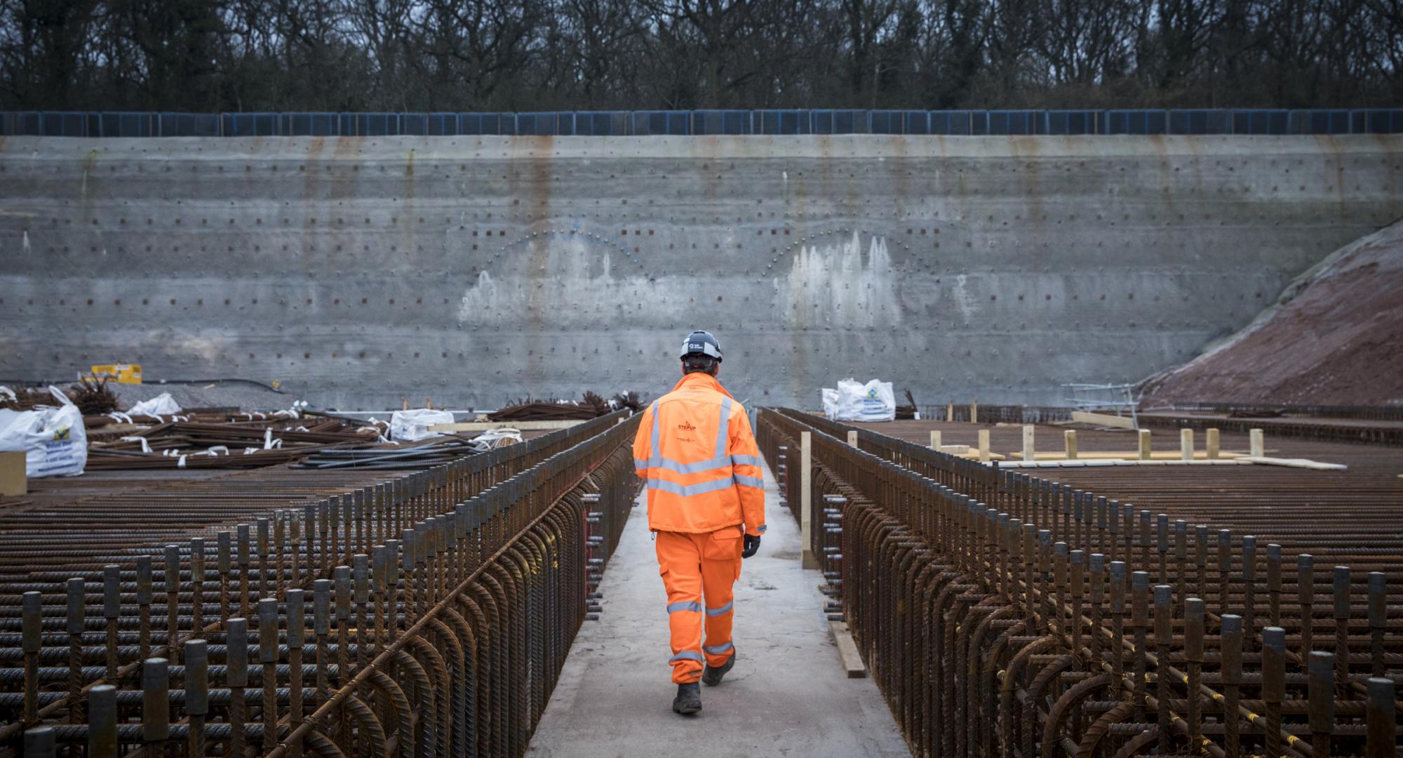 Worker at HS2 site