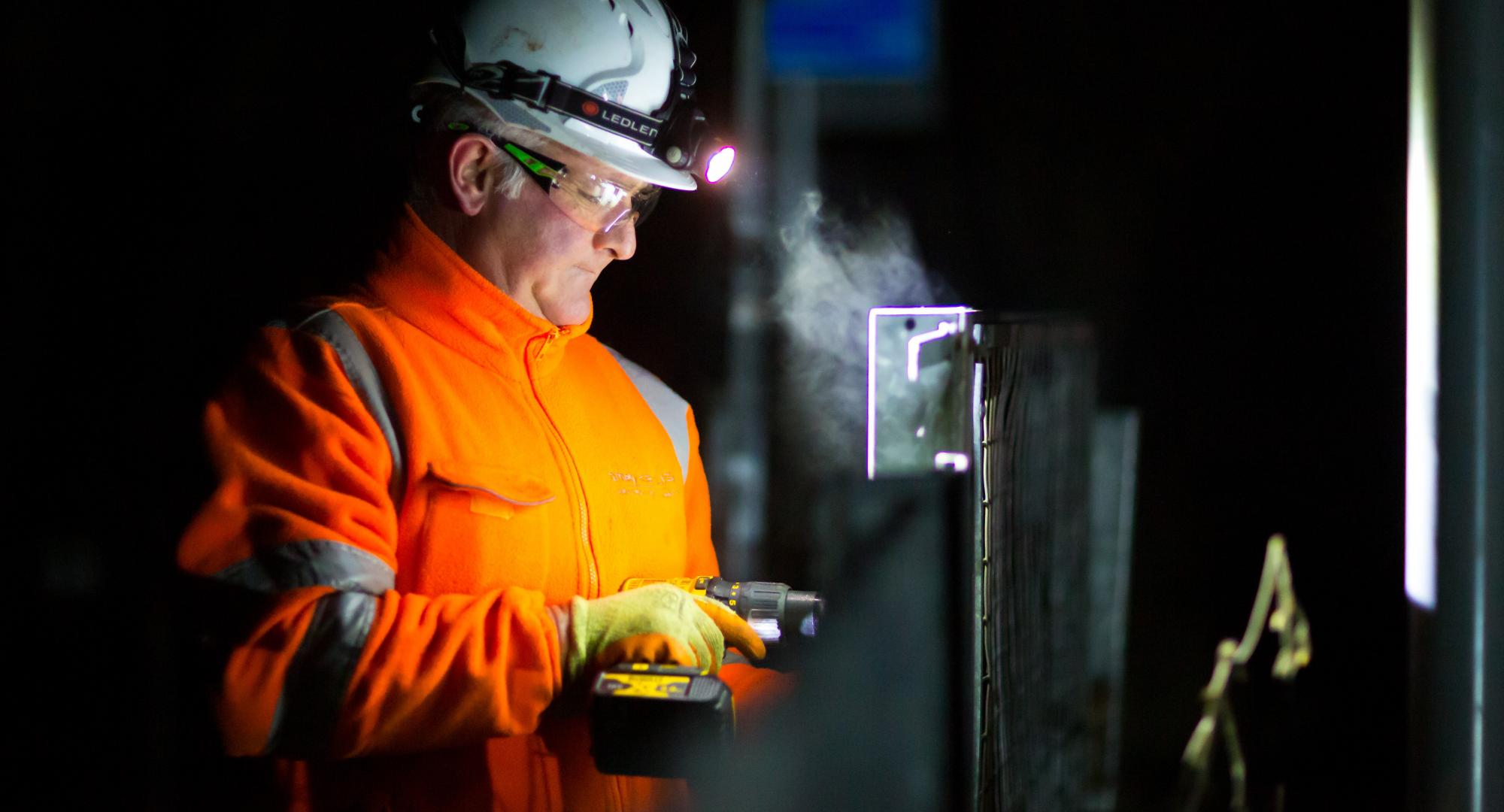 Worker works on South Wales Metro