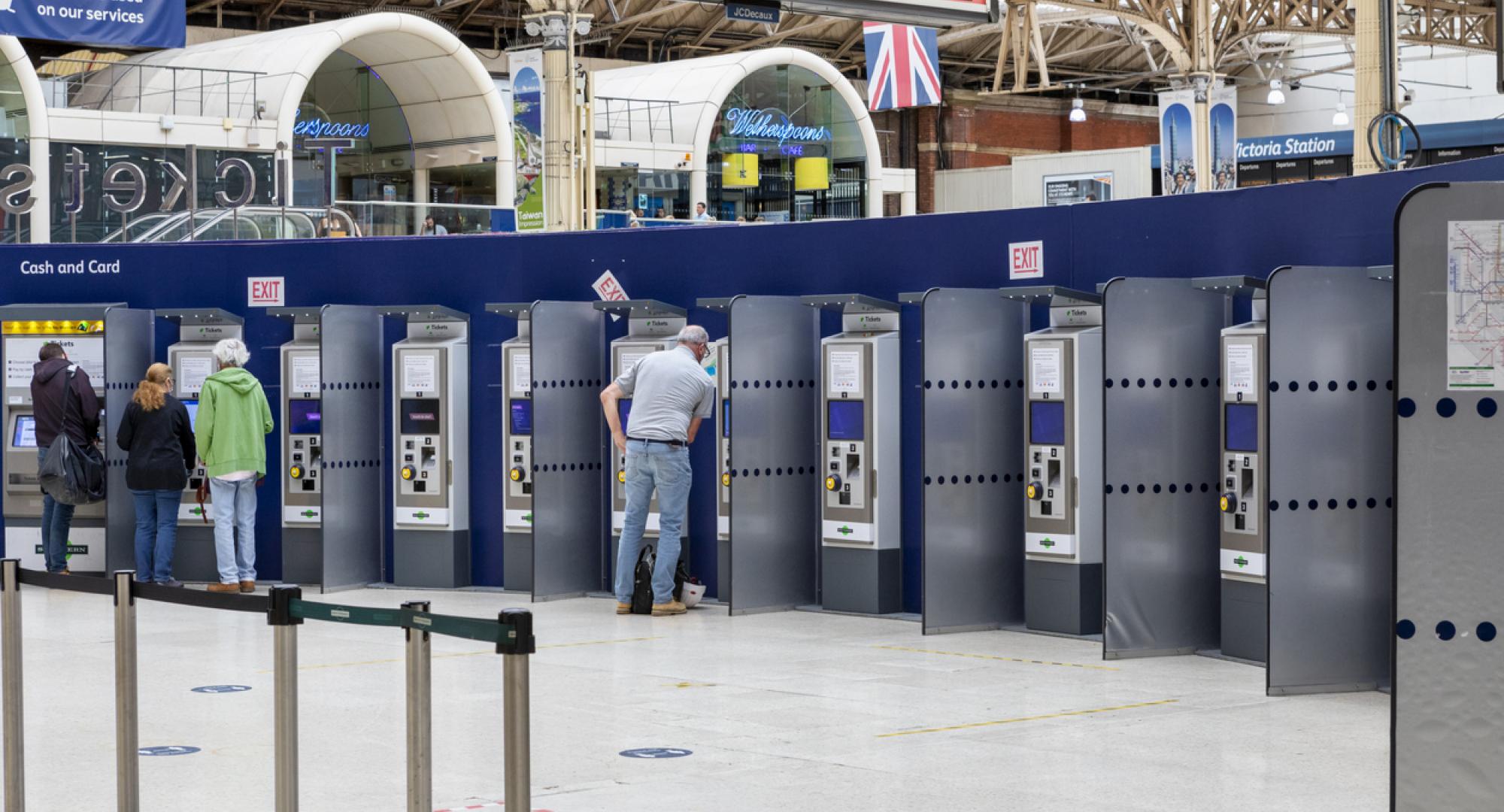 Ticket machines at train station