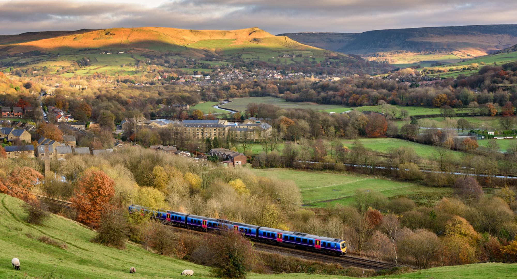 Train passes through countryside