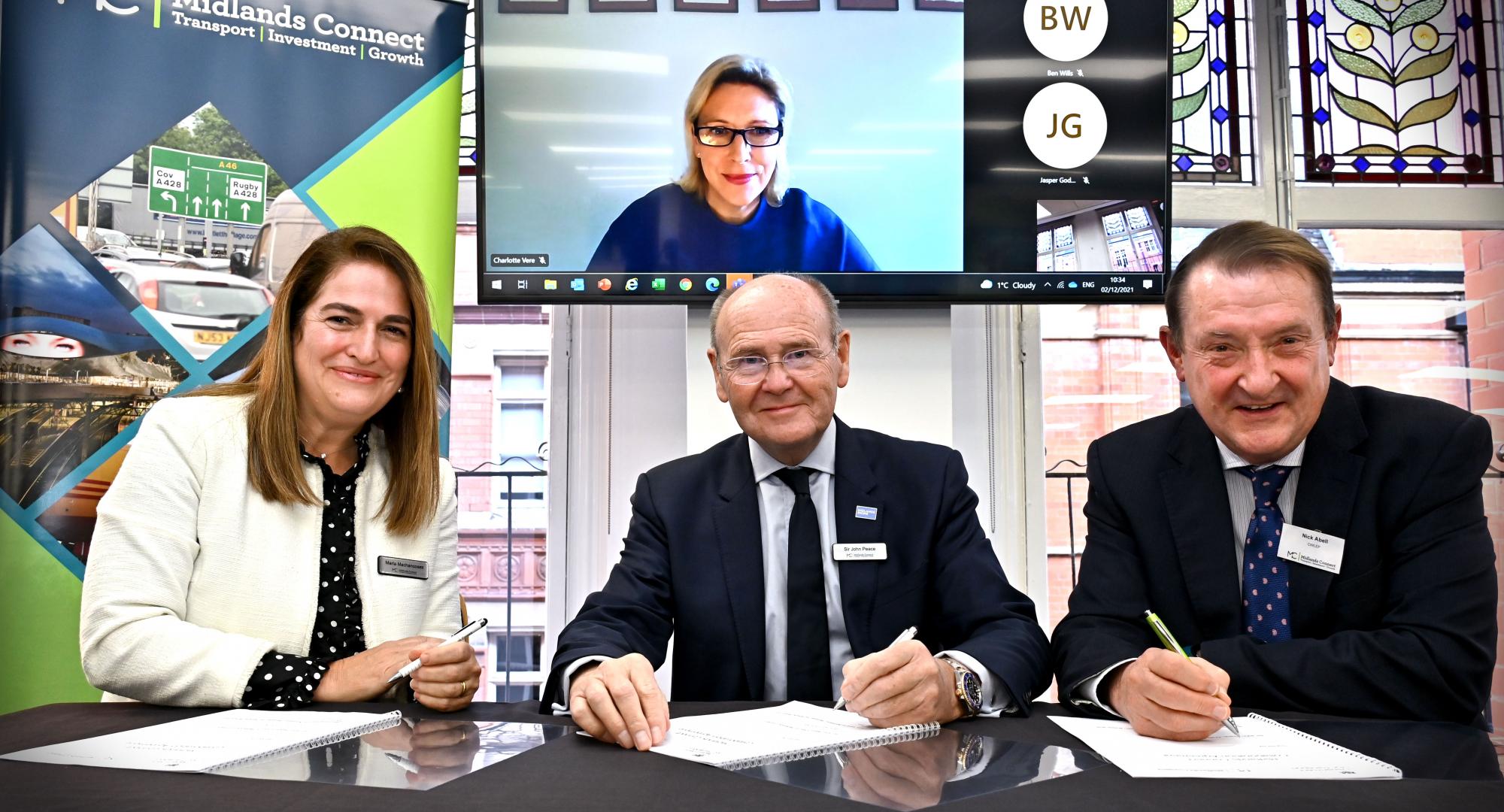 Midlands Connect Collaboration Agreement signing photograph