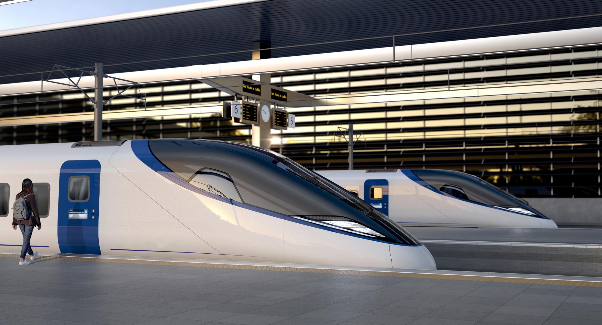 HS2 trains at station platform