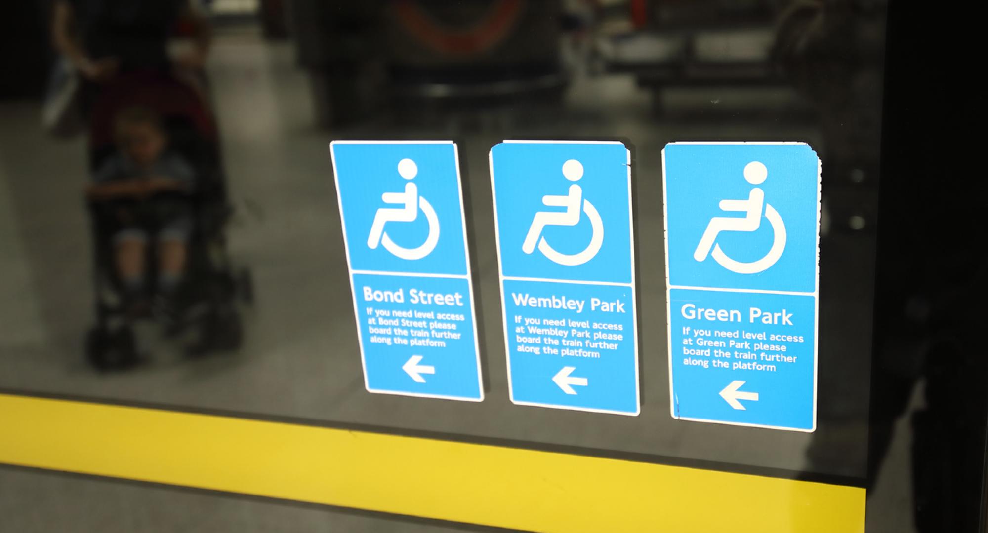 Disabled signs on underground