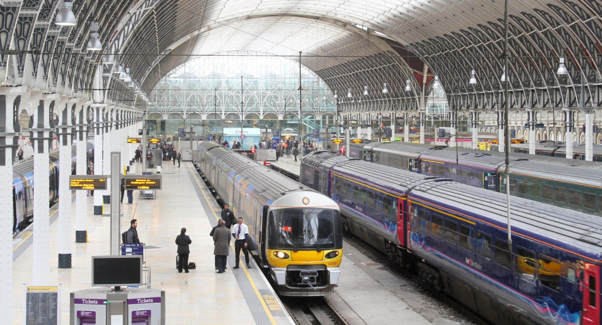 Trains parked at station