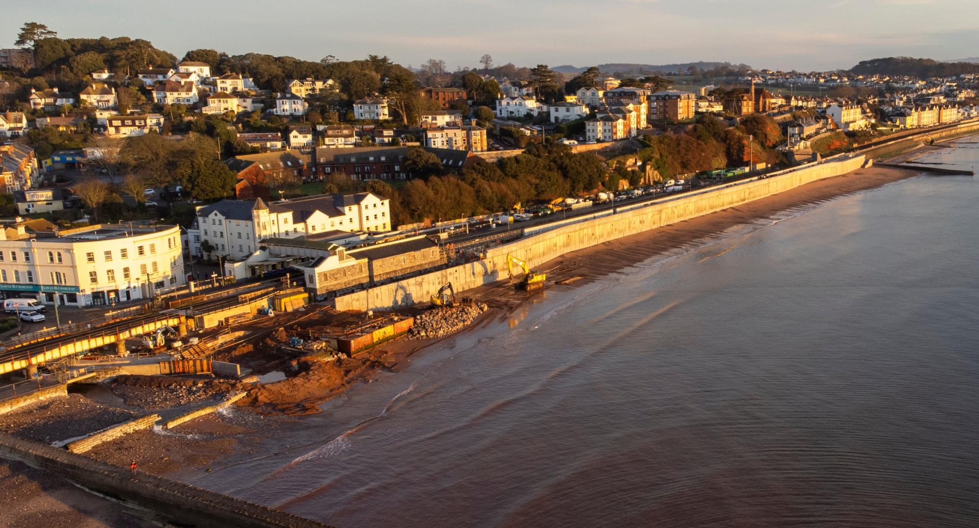 Sea wall at Dawlish station