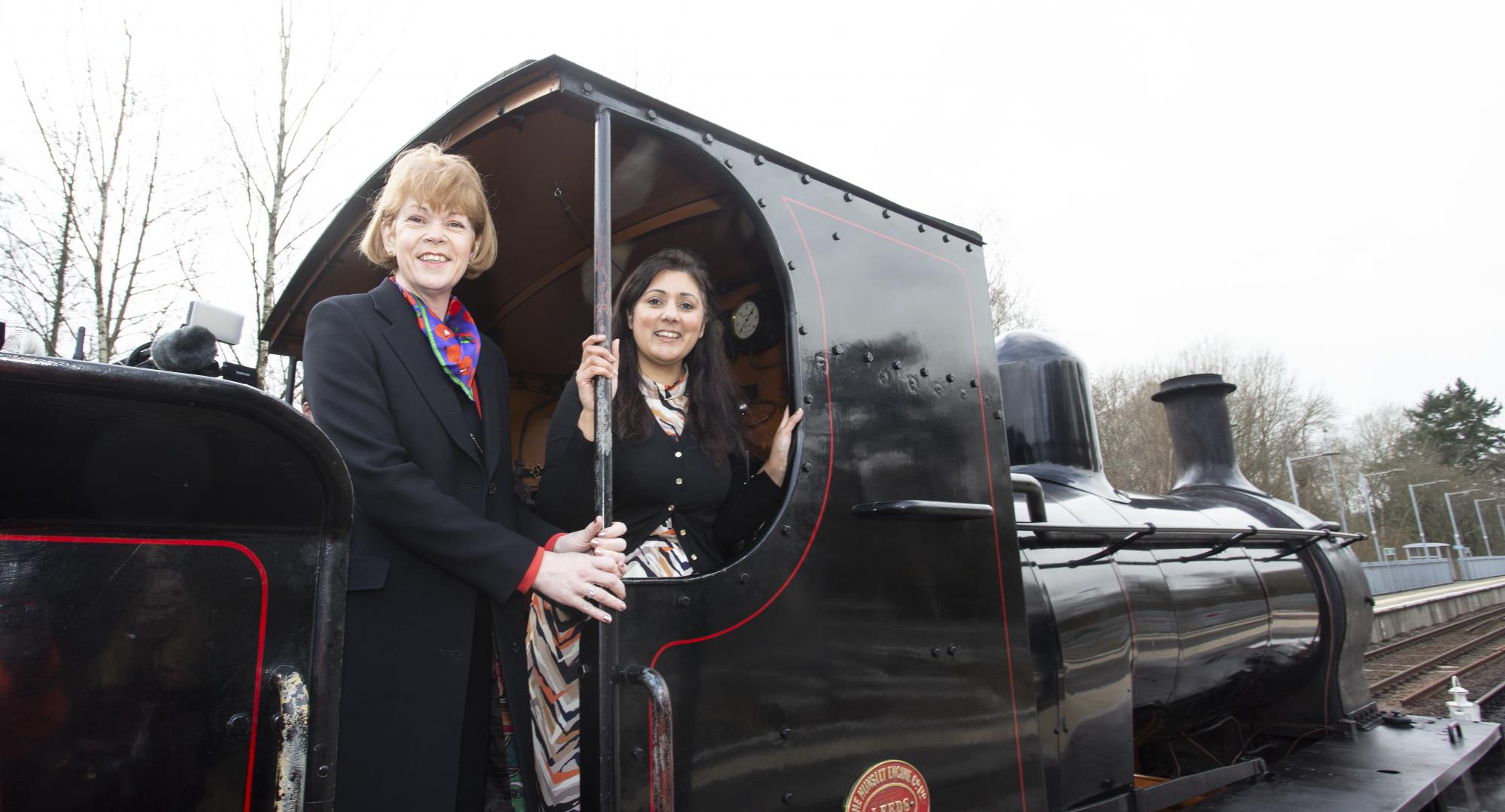 Rail Minister Wendy Morton and Nusrat Ghani MP at Eridge station