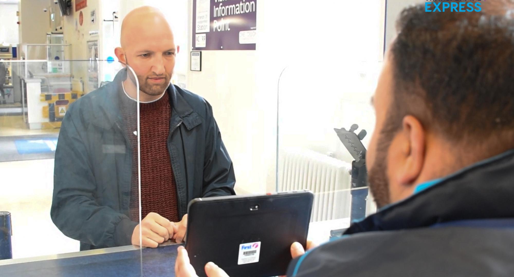 Passenger using the new TransPennine Express sign language service