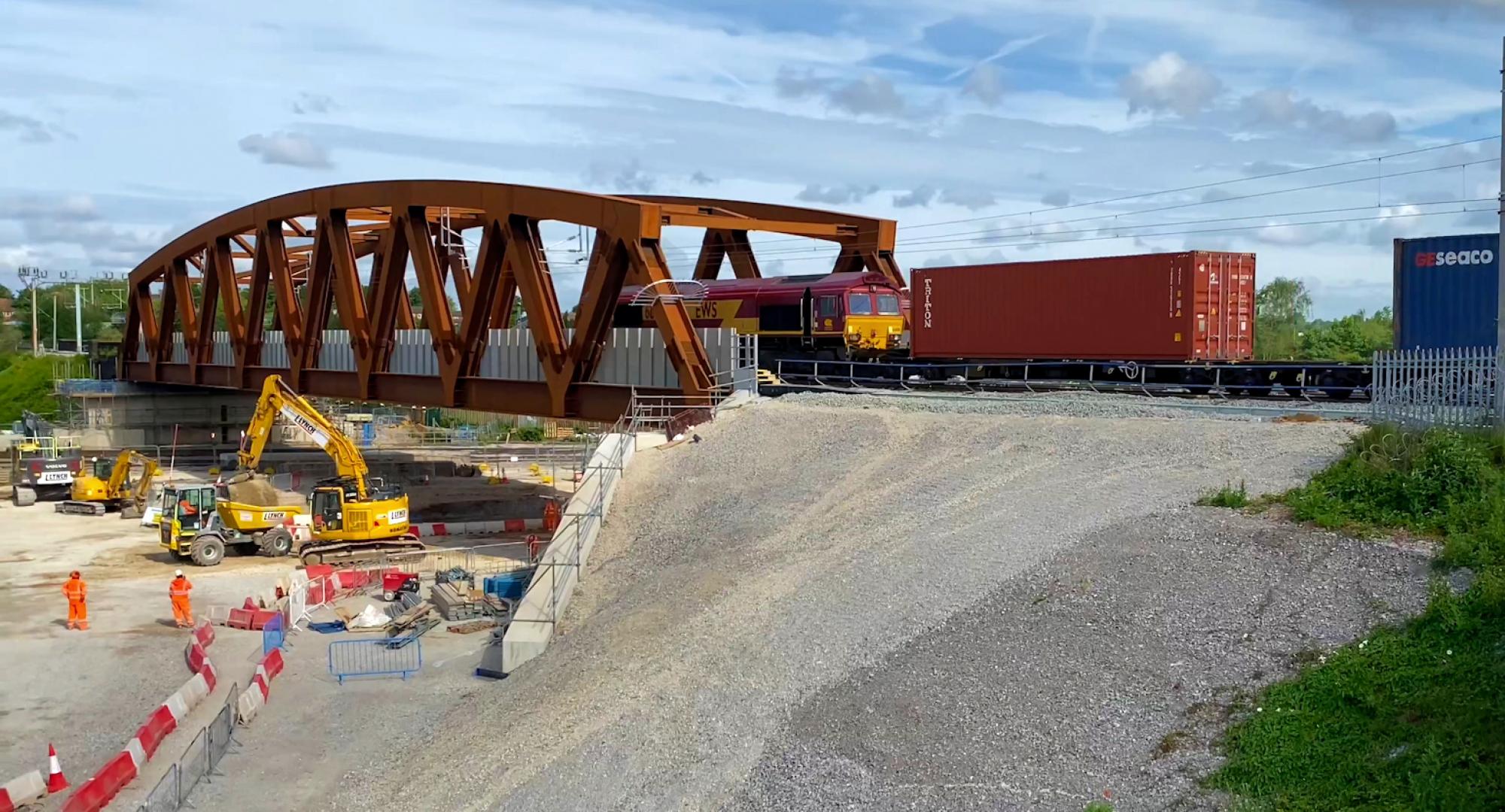 First train over SAS 13 bridge, image via Network Rail 