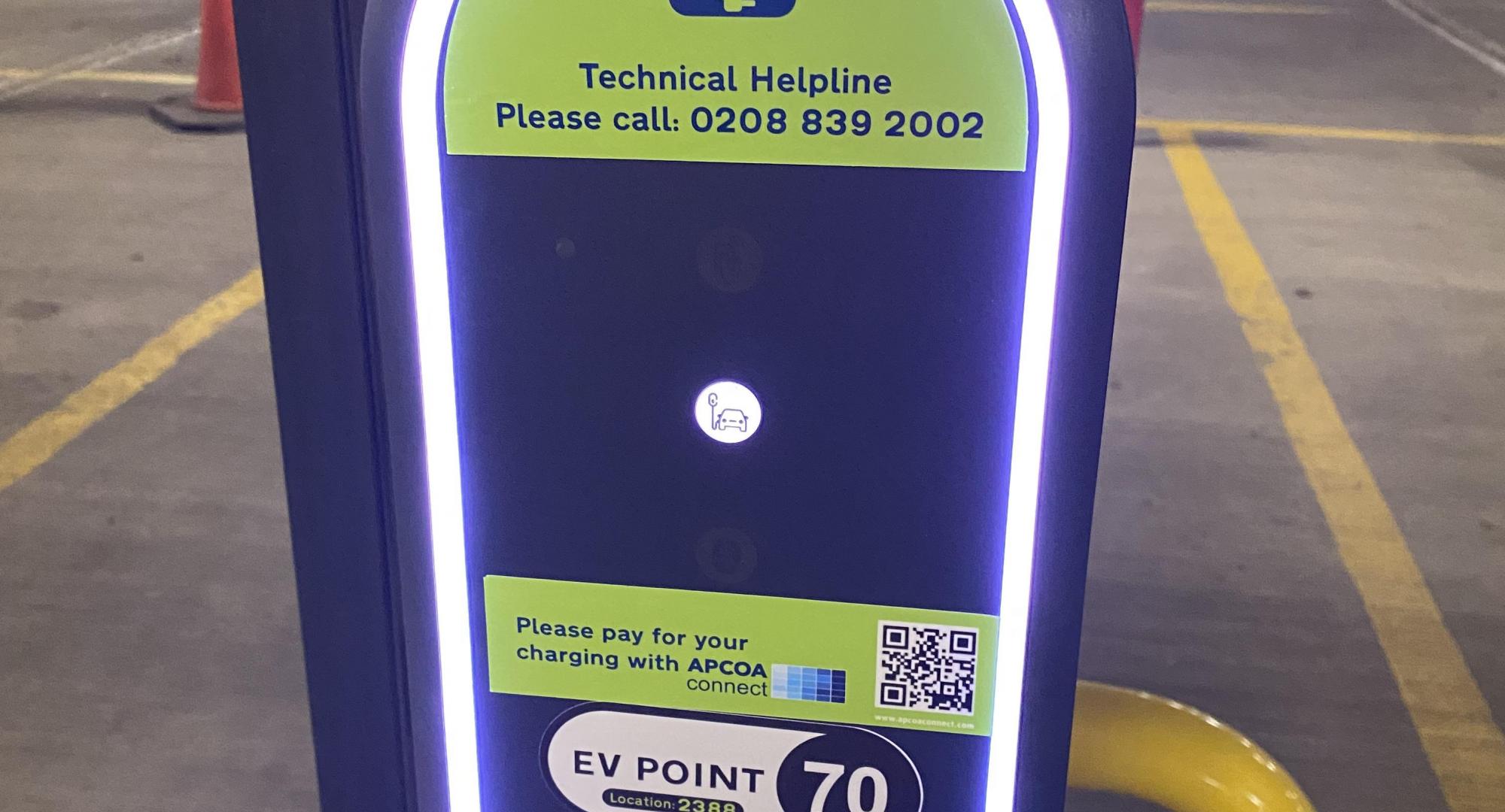 EV charging point, via Network Rail 