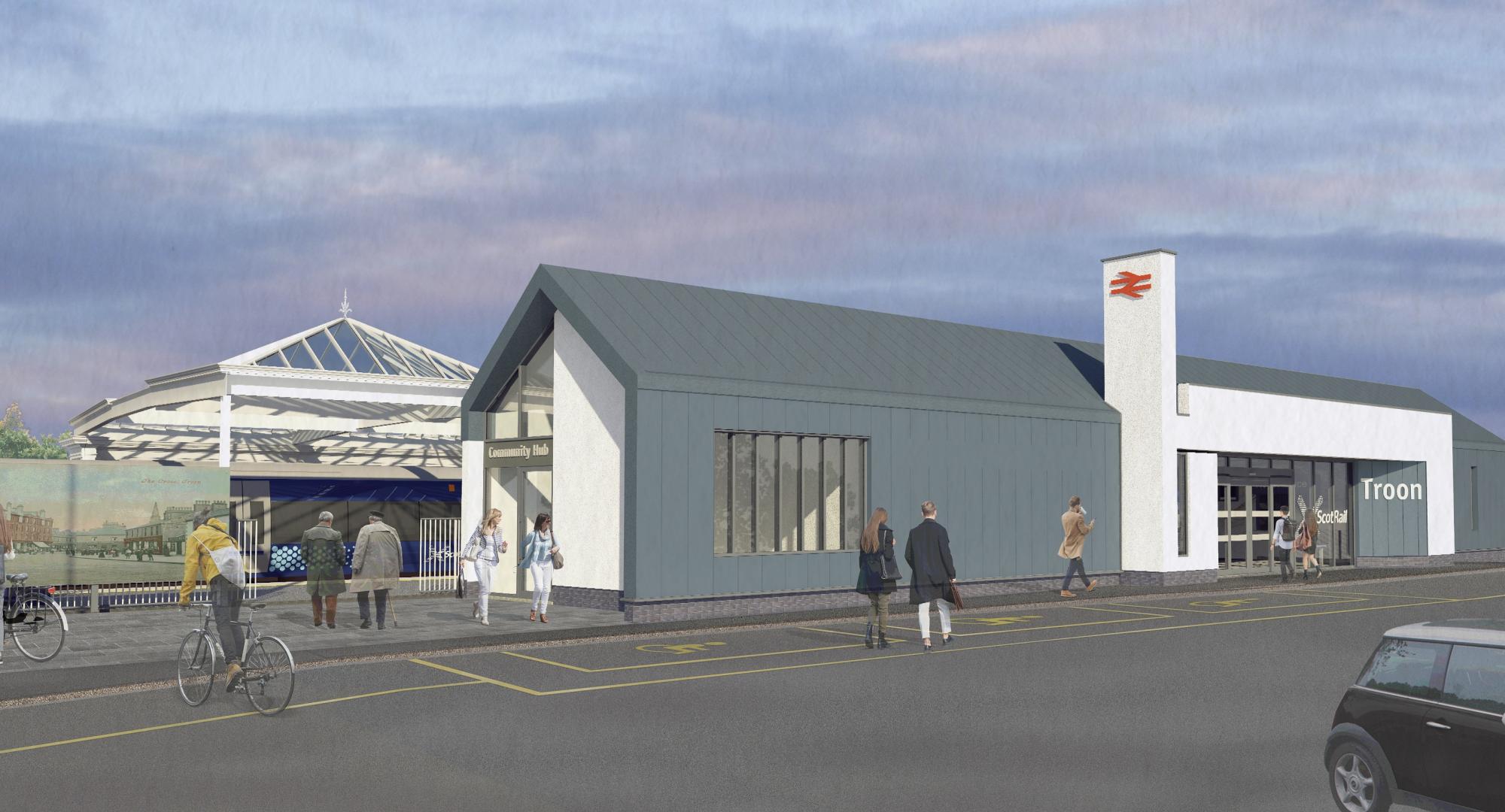 Troon station redevelopment - Option 3, via Network Rail 