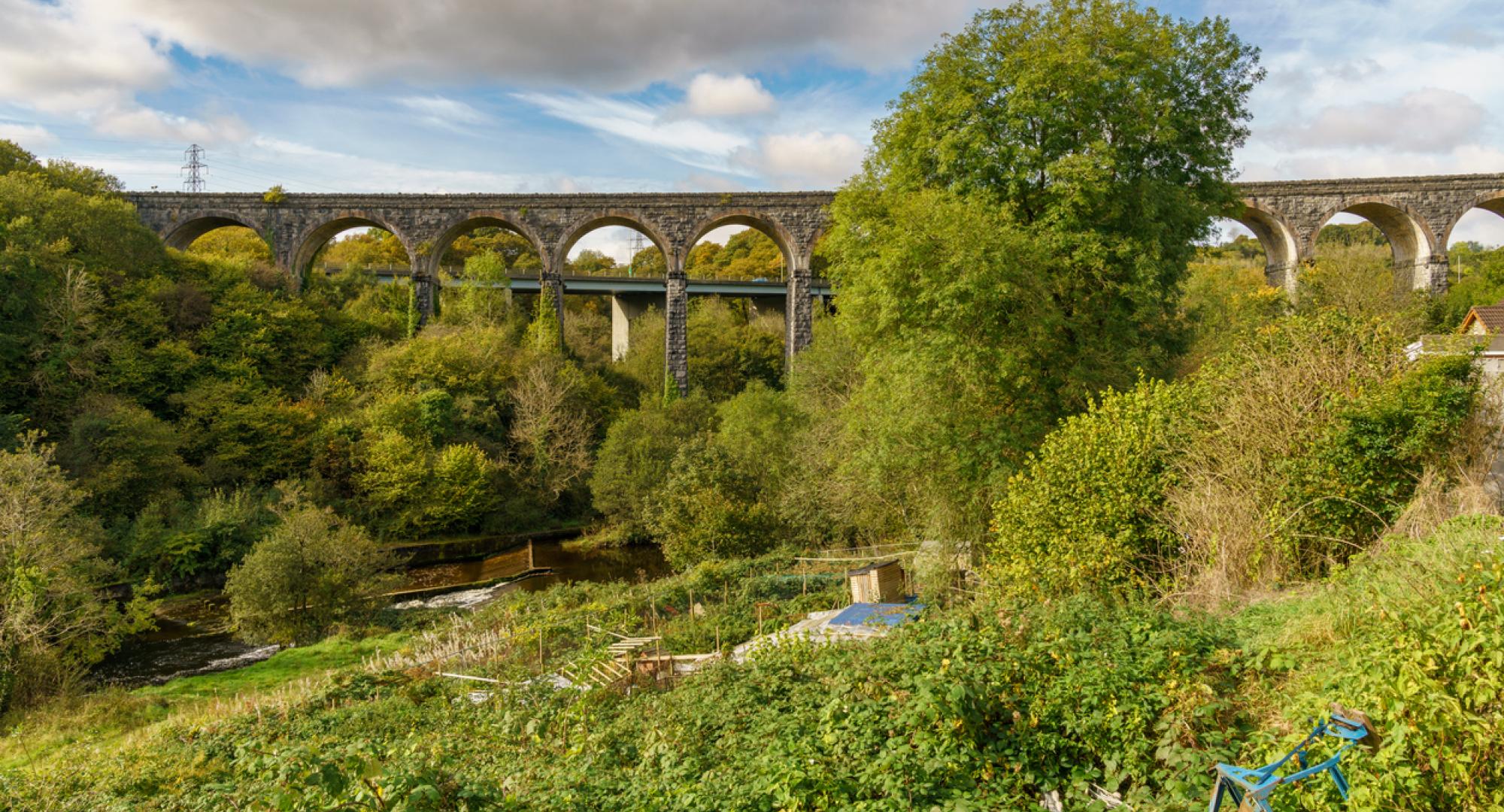 The Cefn-Coed Viaduct in Merthyr Tydfil, Mid Glamorgan, Wales, UK