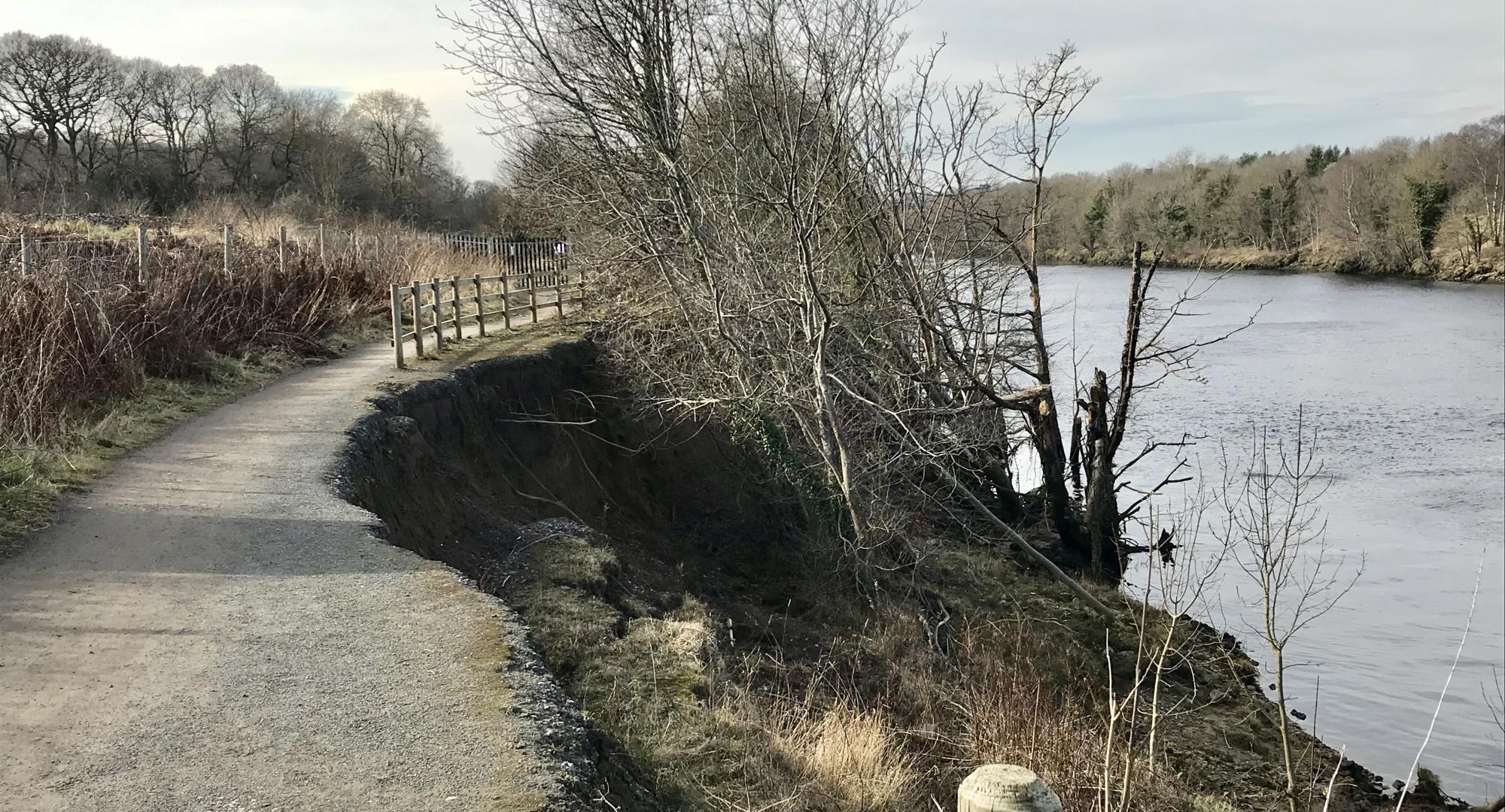 Walkway erosion, via Network Rail 