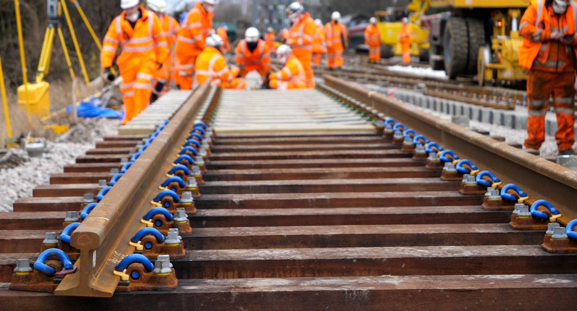 New track being installed during engineering work, via Istock 