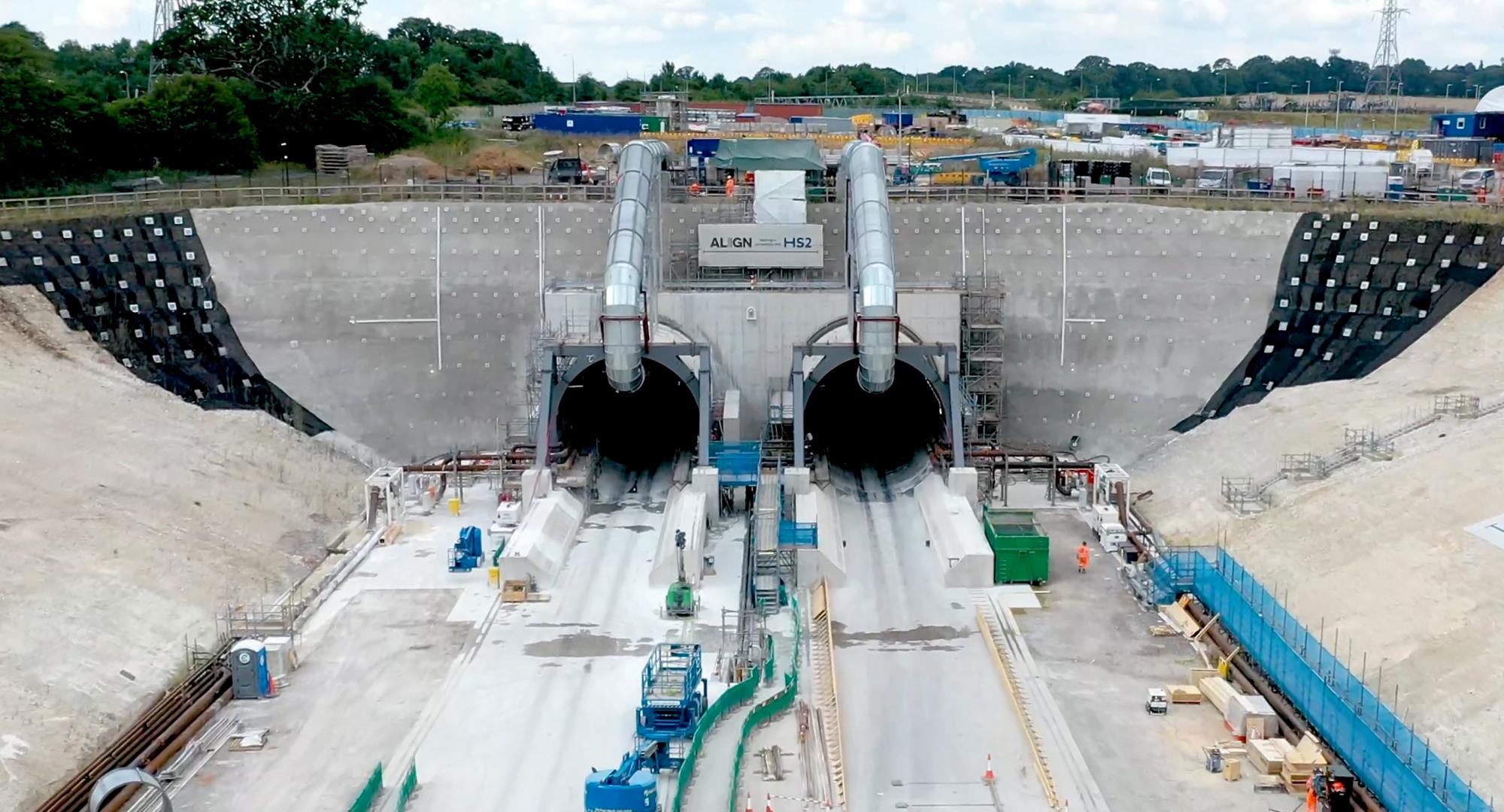 South portal of the Chiltern tunnel after launch of the TBMs summer 2021